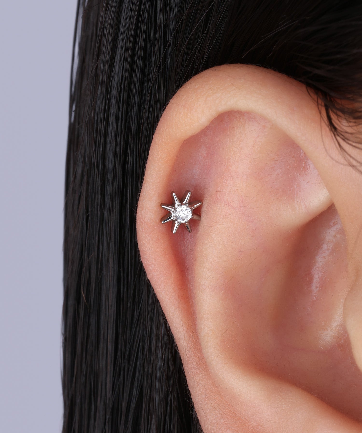 Titanium Sunshine Flatback Stud - OumoJewelry
