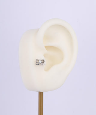 Titanium Spiked Bow Flatback Stud - OumoJewelry