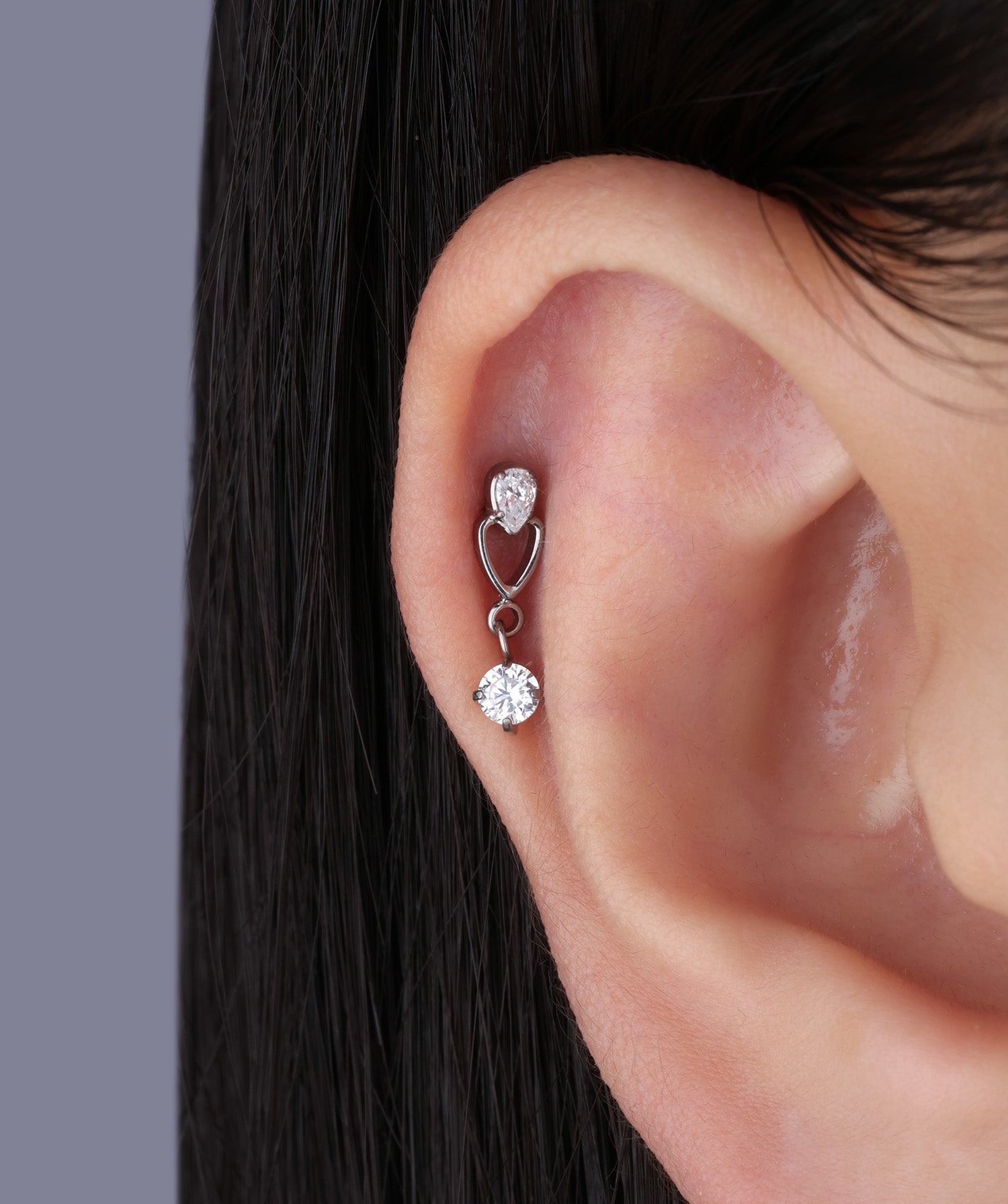 Titanium Water Drop Flatback Stud - OumoJewelry
