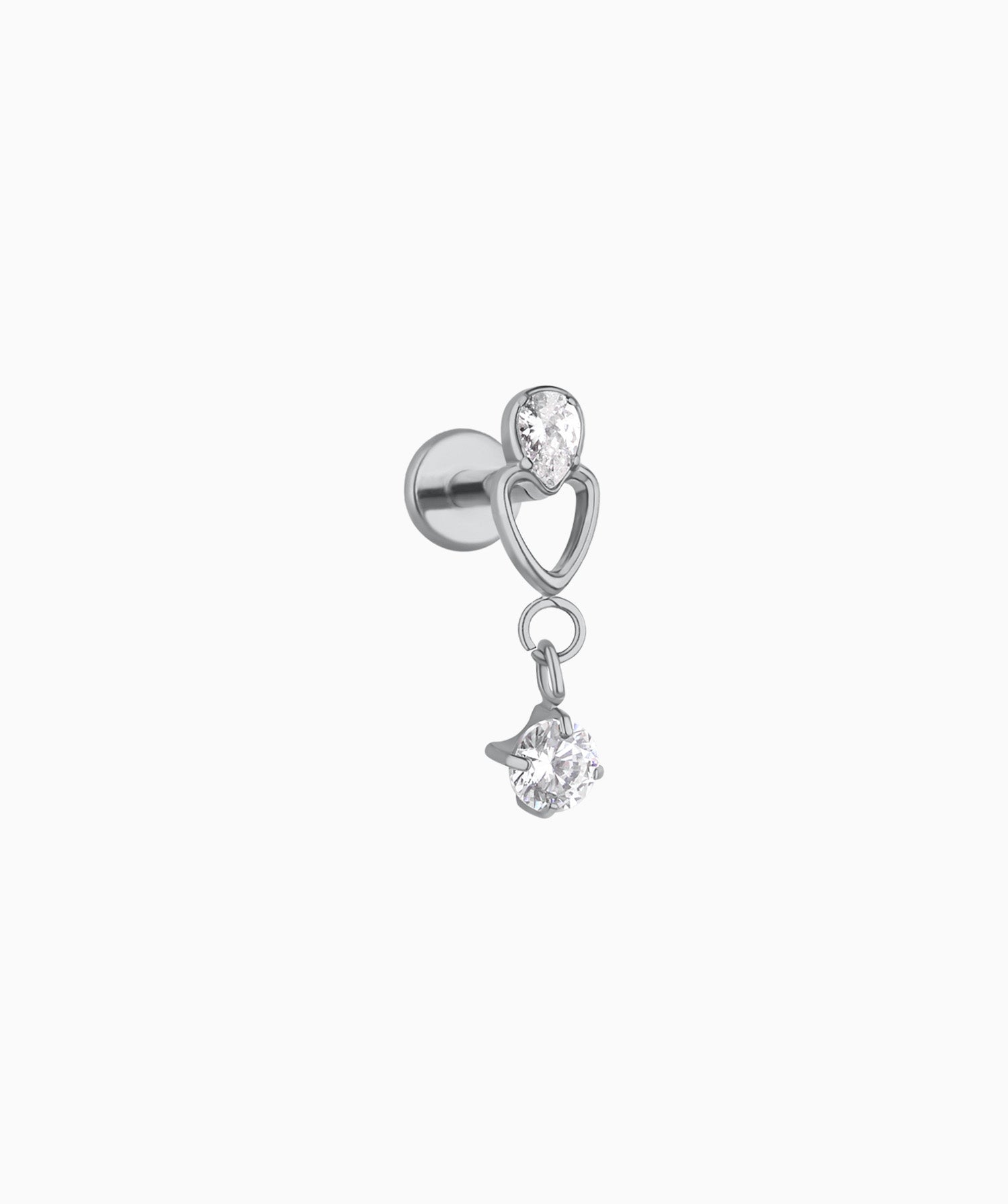 Titanium Water Drop Flatback Stud - OumoJewelry