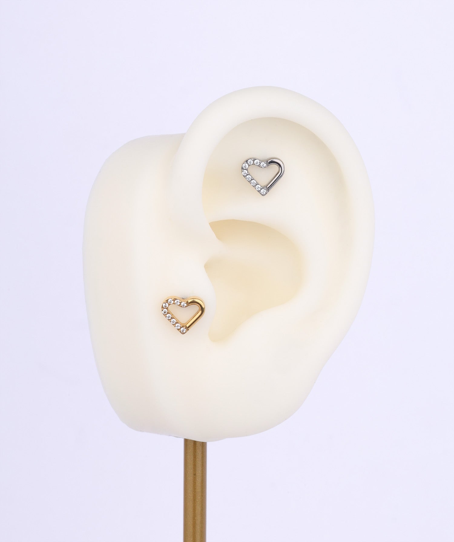 Titanium Hollow Heart Flatback Stud - OumoJewelry