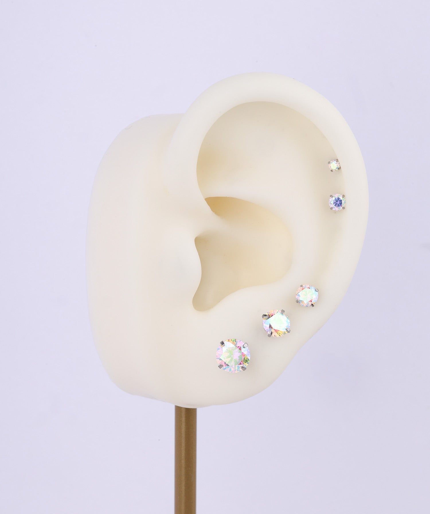 Titanium Gemstone Flatback Stud - OumoJewelry