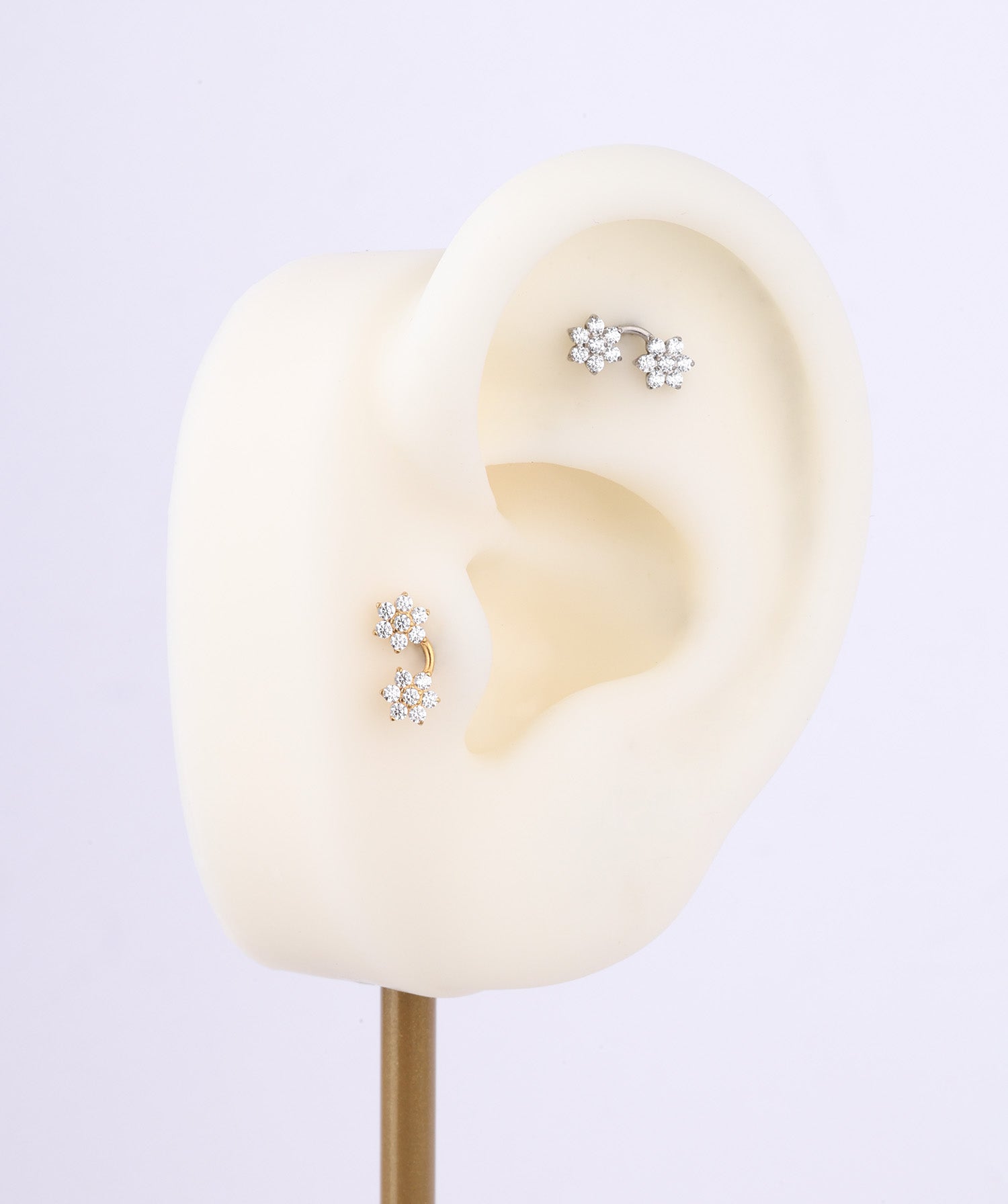 Titanium Rainbow Flower Flatback Stud - OumoJewelry