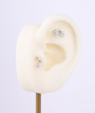 Titanium Rainbow Flower Flatback Stud - OumoJewelry