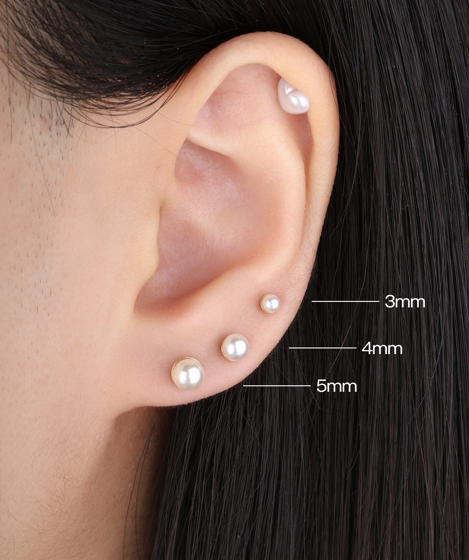 Titanium Pearl Flatback Stud - OumoJewelry