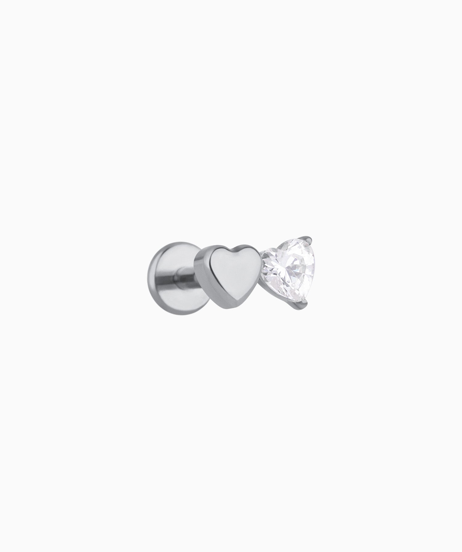 Titanium Double Love Flatback Stud - OumoJewelry