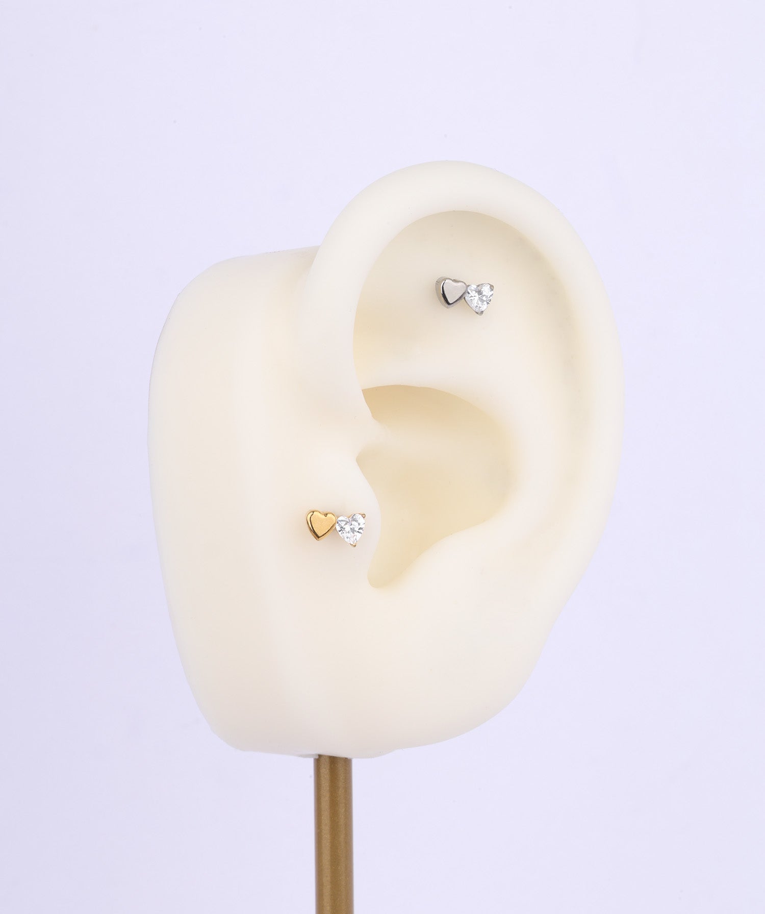 Titanium Double Love Flatback Stud - OumoJewelry