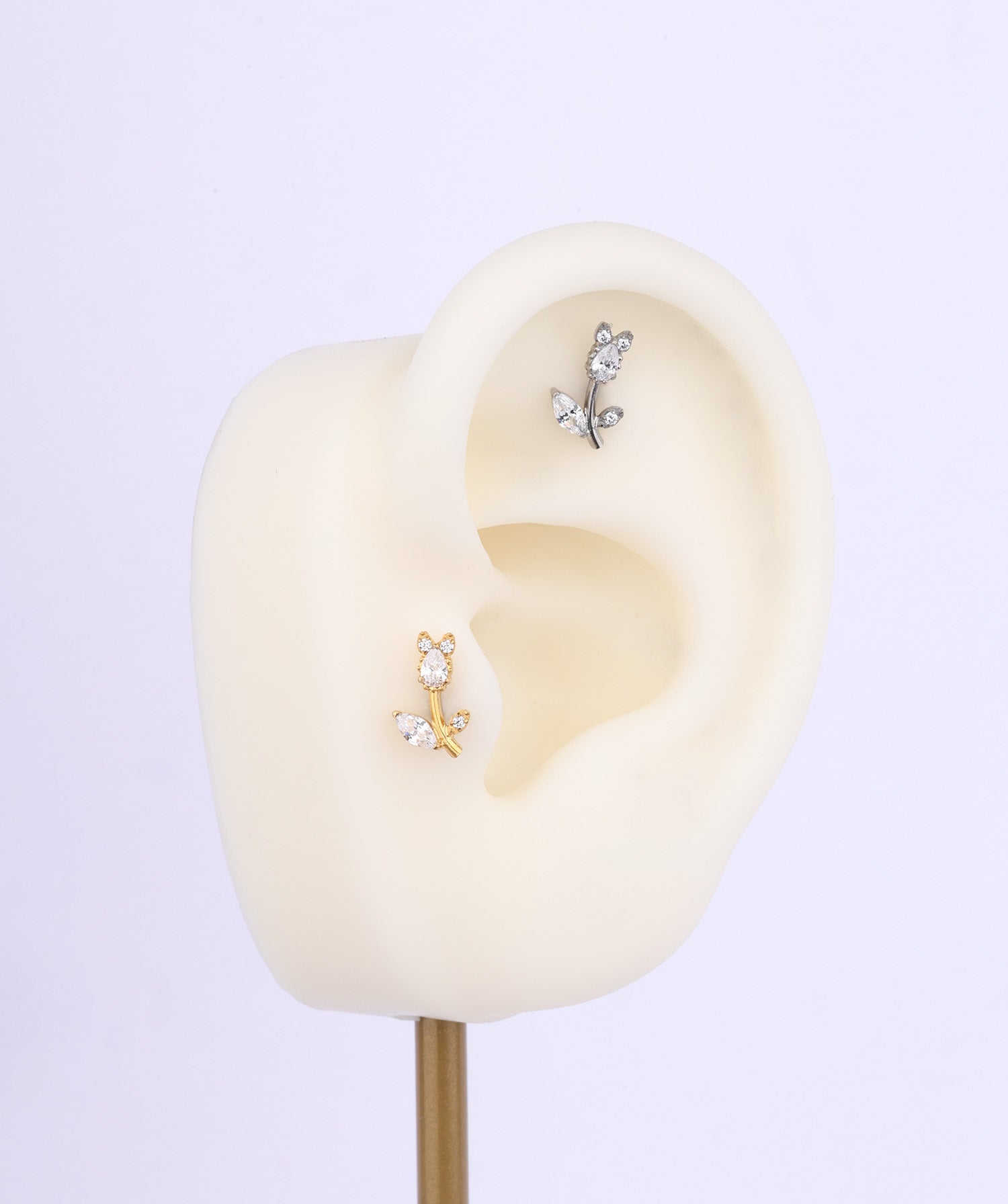 Titanium Cute Tulip Flatback Stud - OumoJewelry