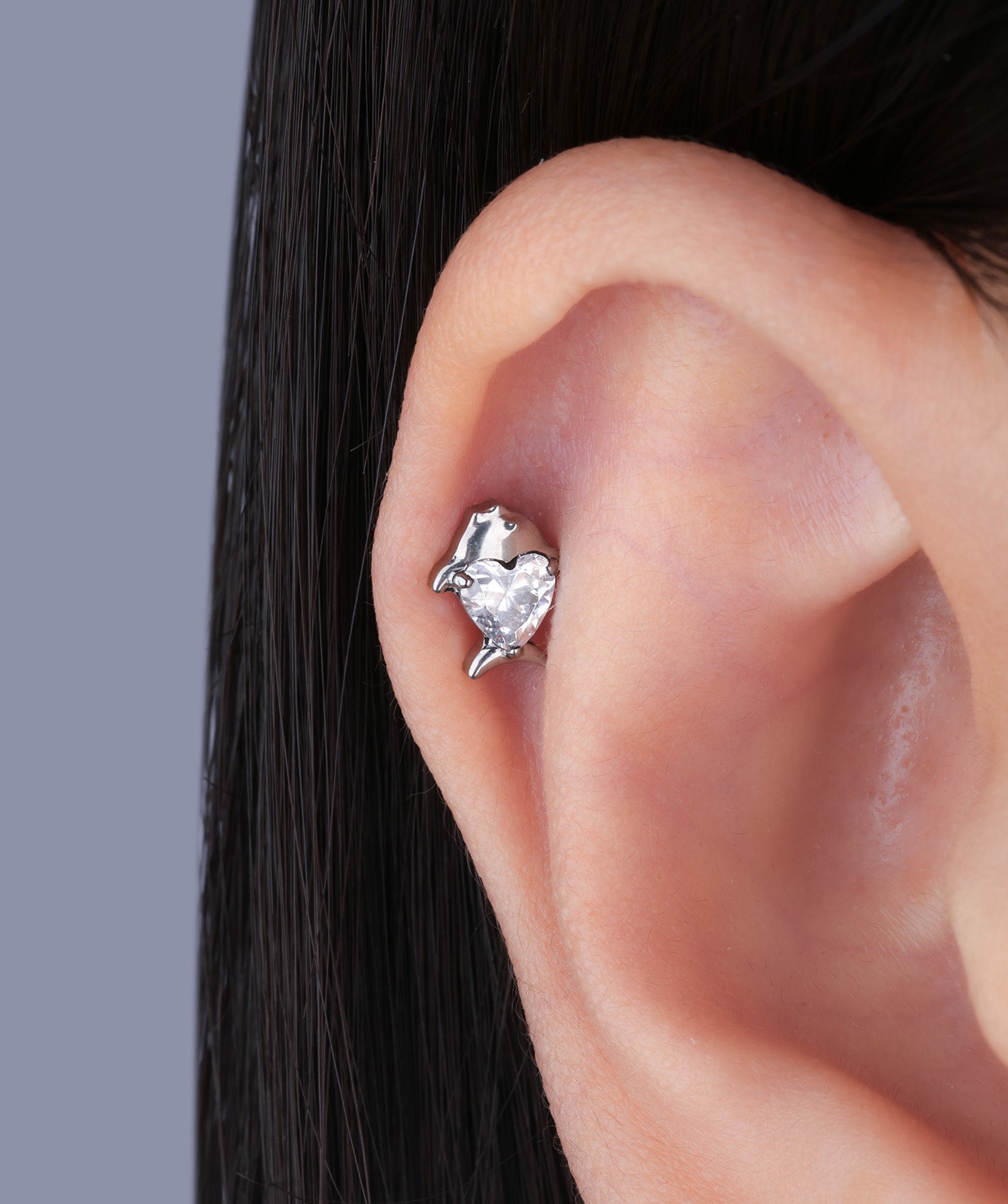 Titanium Love Fish Flatback Stud - OumoJewelry