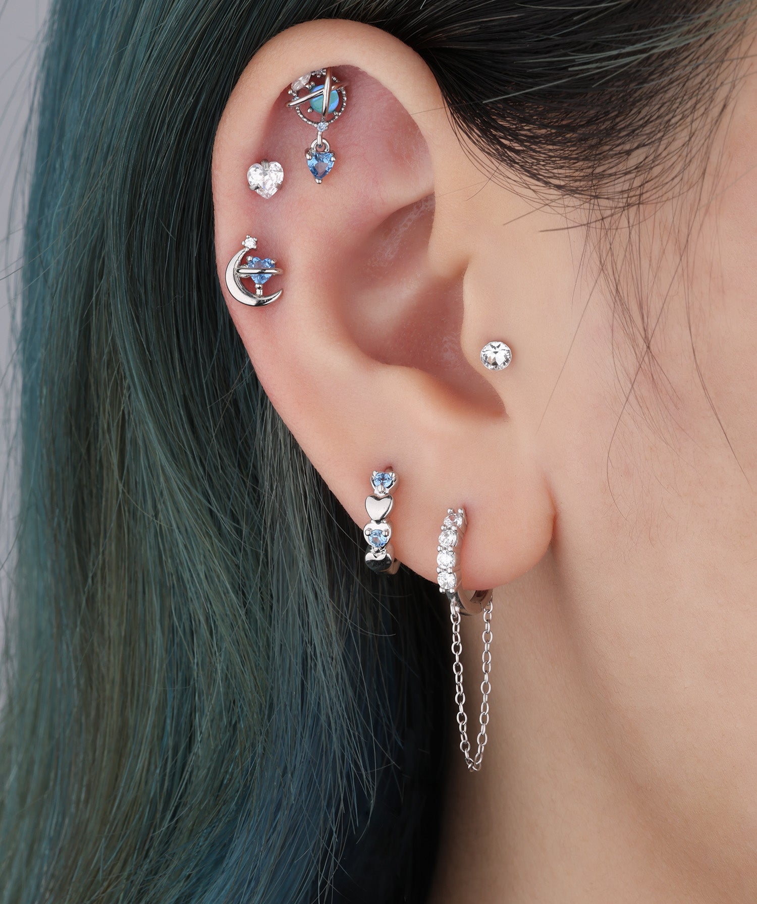 Blue Love Hoops - OumoJewelry