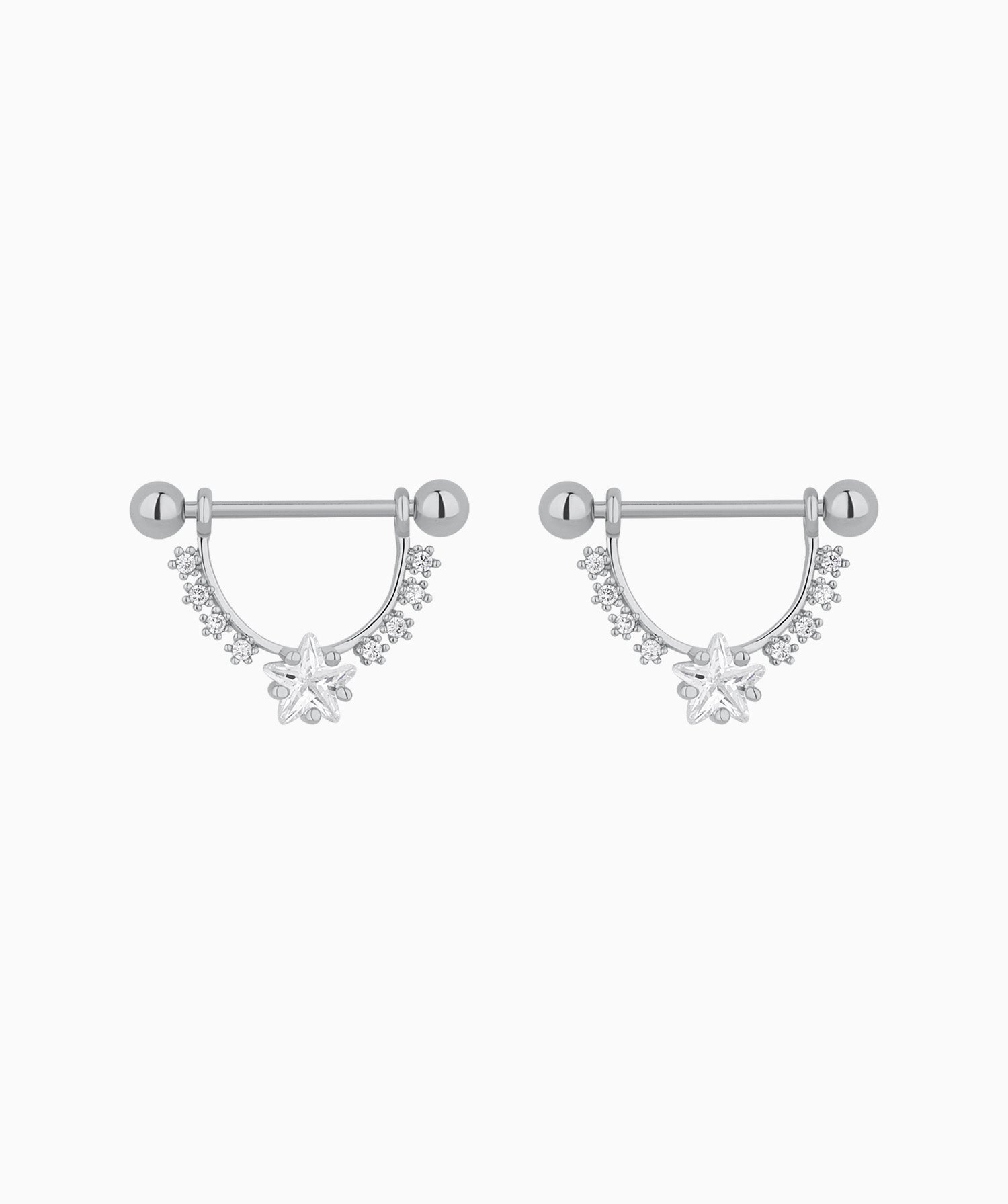 Star Glitter Nipple Rings - OumoJewelry