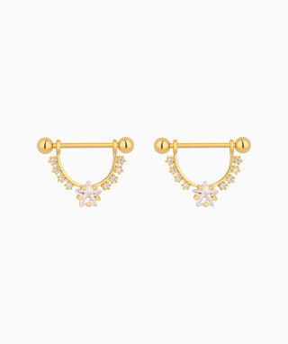 Star Glitter Nipple Rings - OumoJewelry