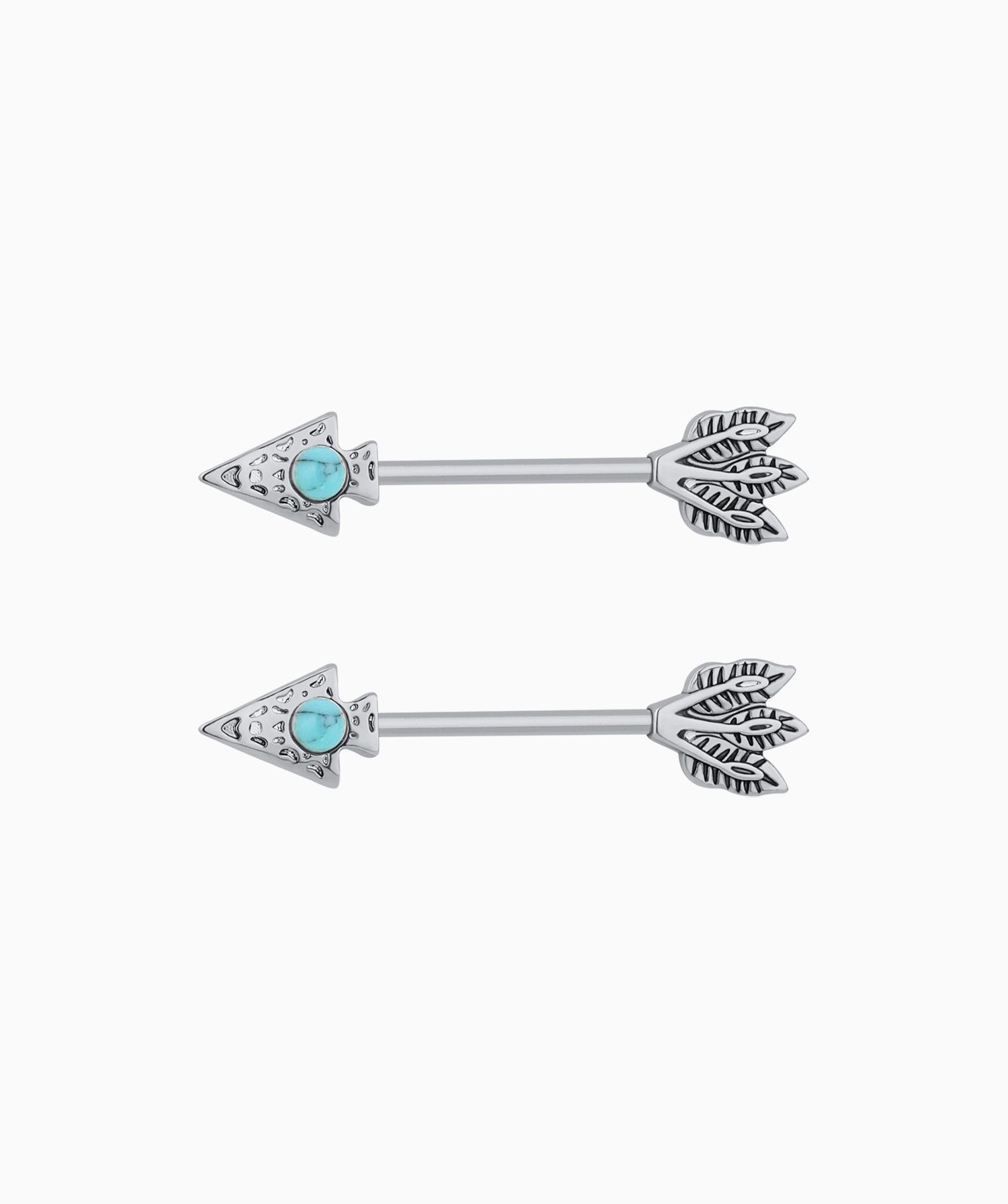 Turquoise Arrow Nipple Rings - OumoJewelry