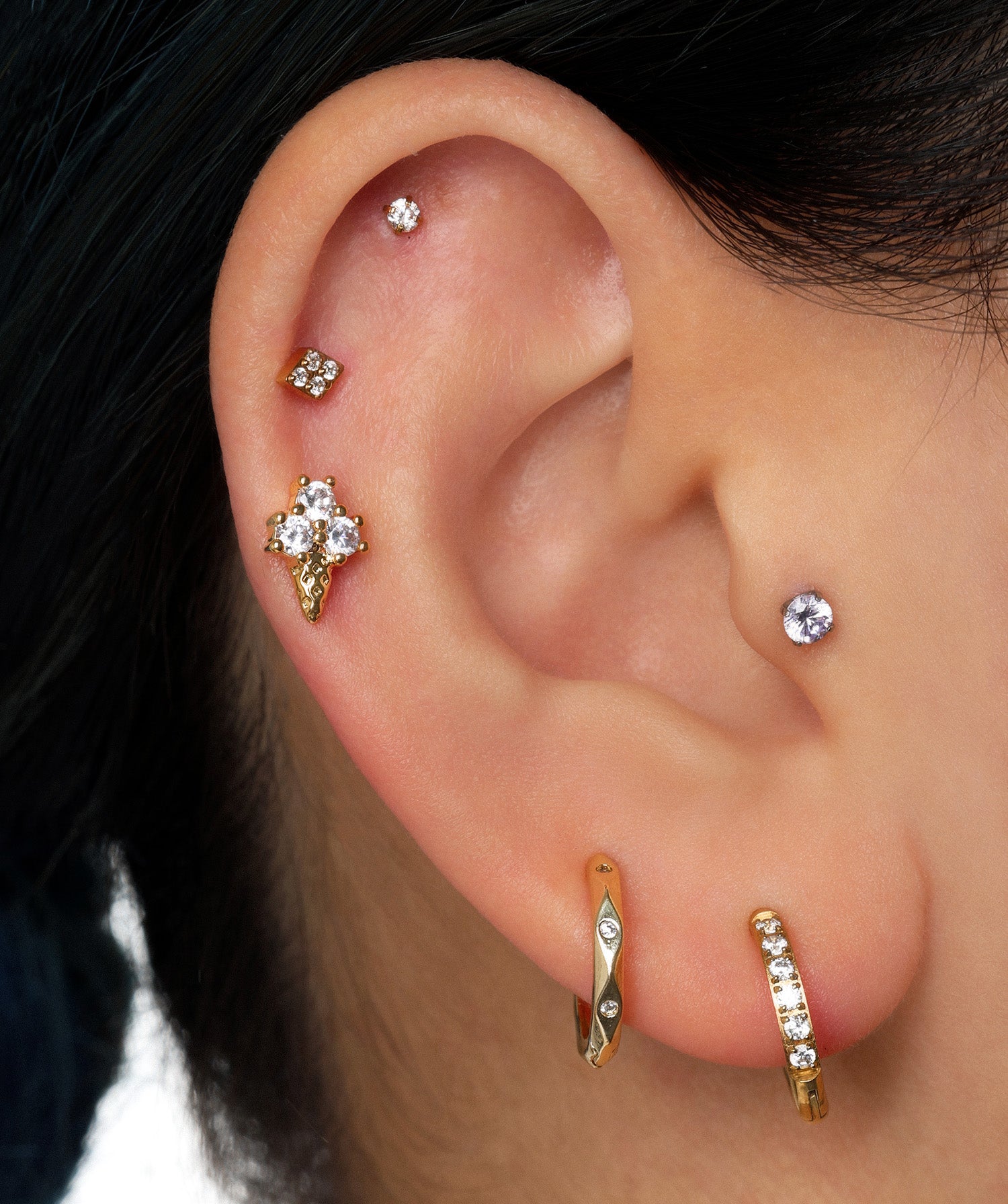 Titanium Rhombus Flatback Stud