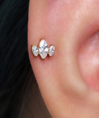 Titanium Trinity Marquise Stud - OumoJewelry