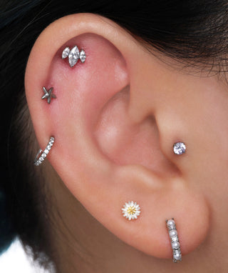 Titanium Trinity Marquise Stud - OumoJewelry