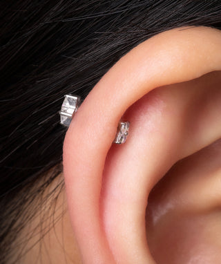 Titanium Star & Flower Reversible Stud - OumoJewelry