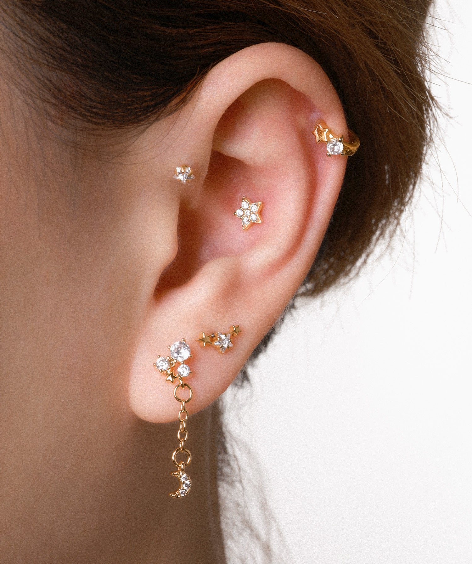 Lunar Dangle Stud