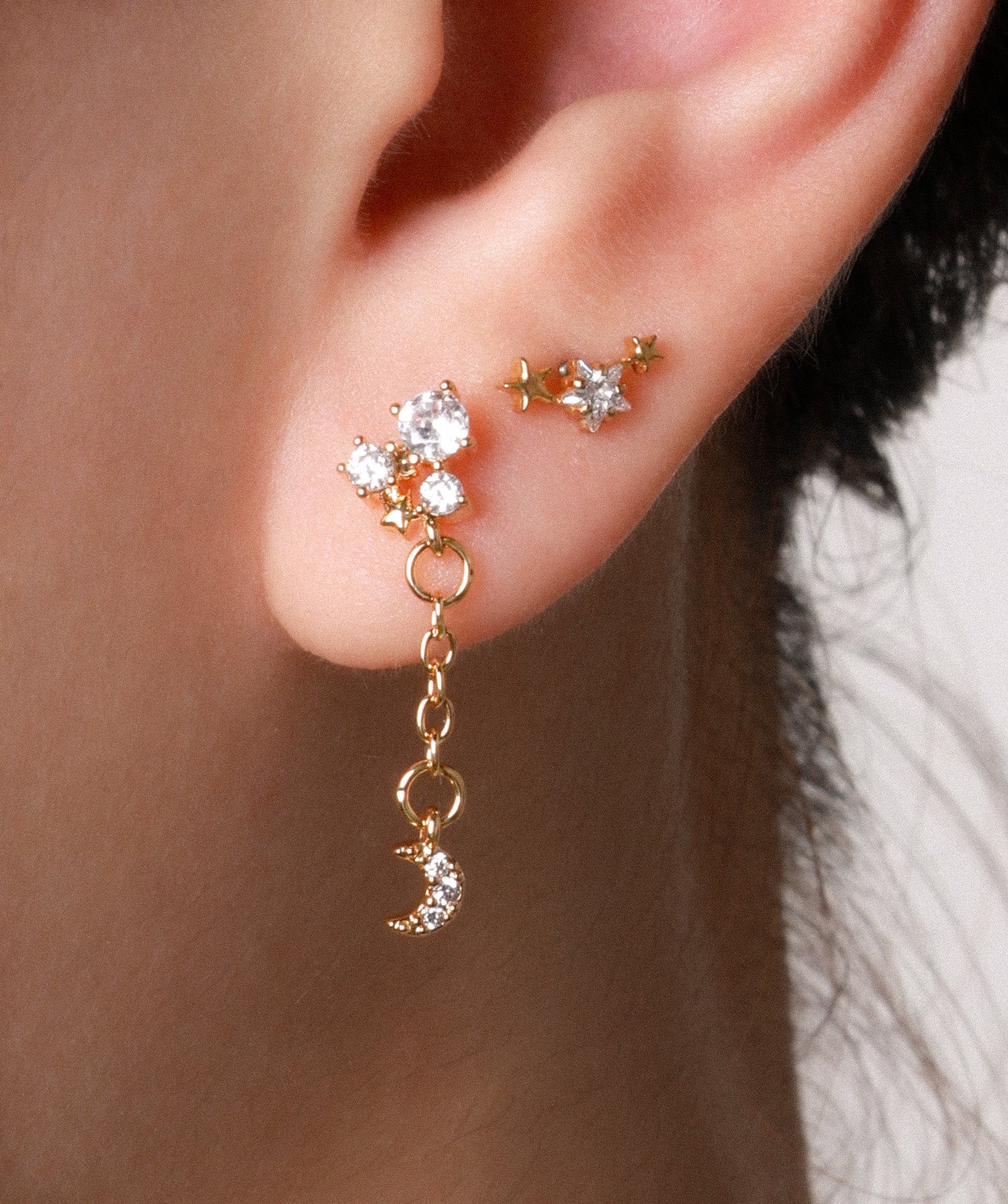 Lunar Dangle Stud
