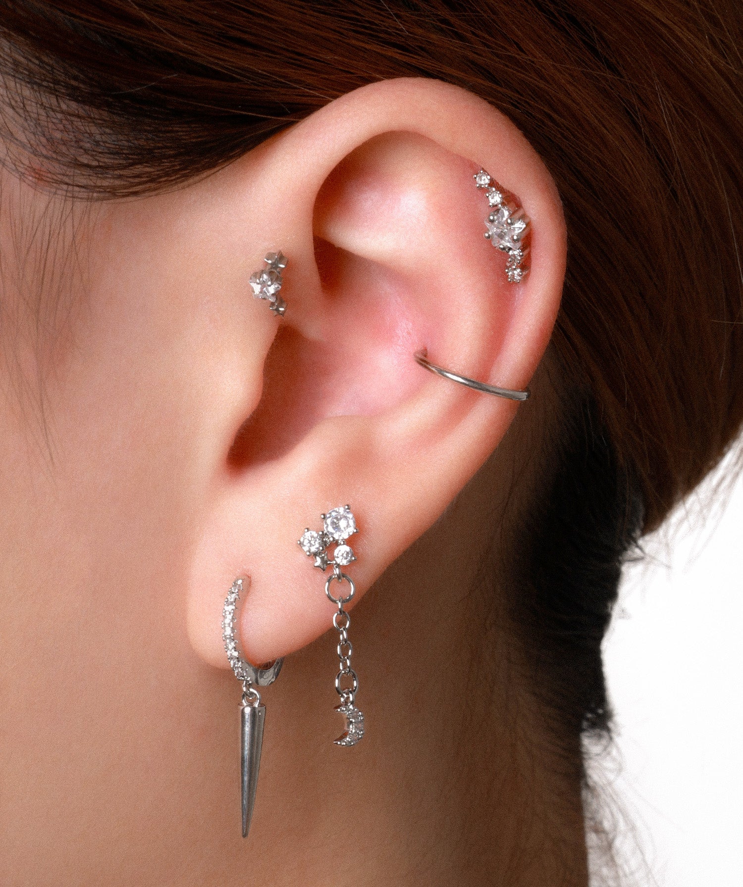 Lunar Dangle Stud