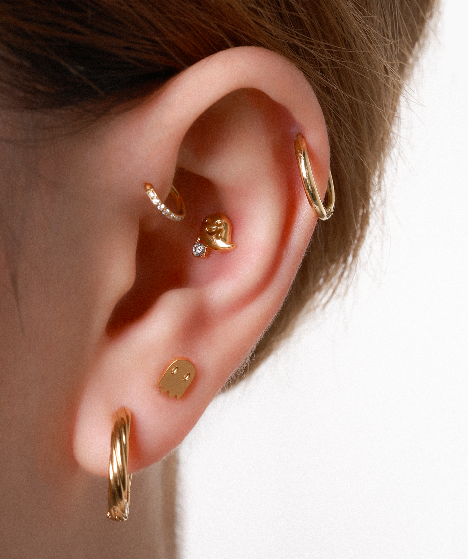 Titanium Cute Ghost Stud - OumoJewelry