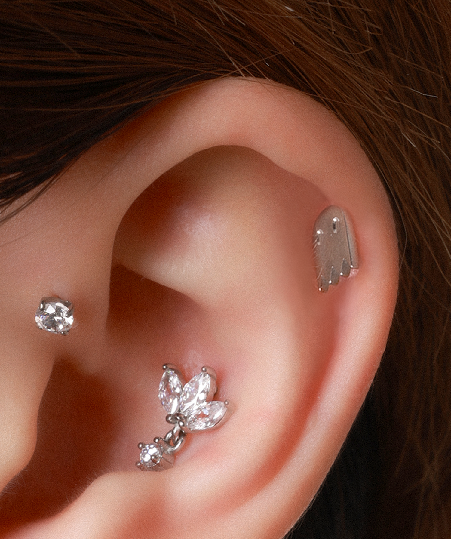 Titanium Ghost Stud - OumoJewelry