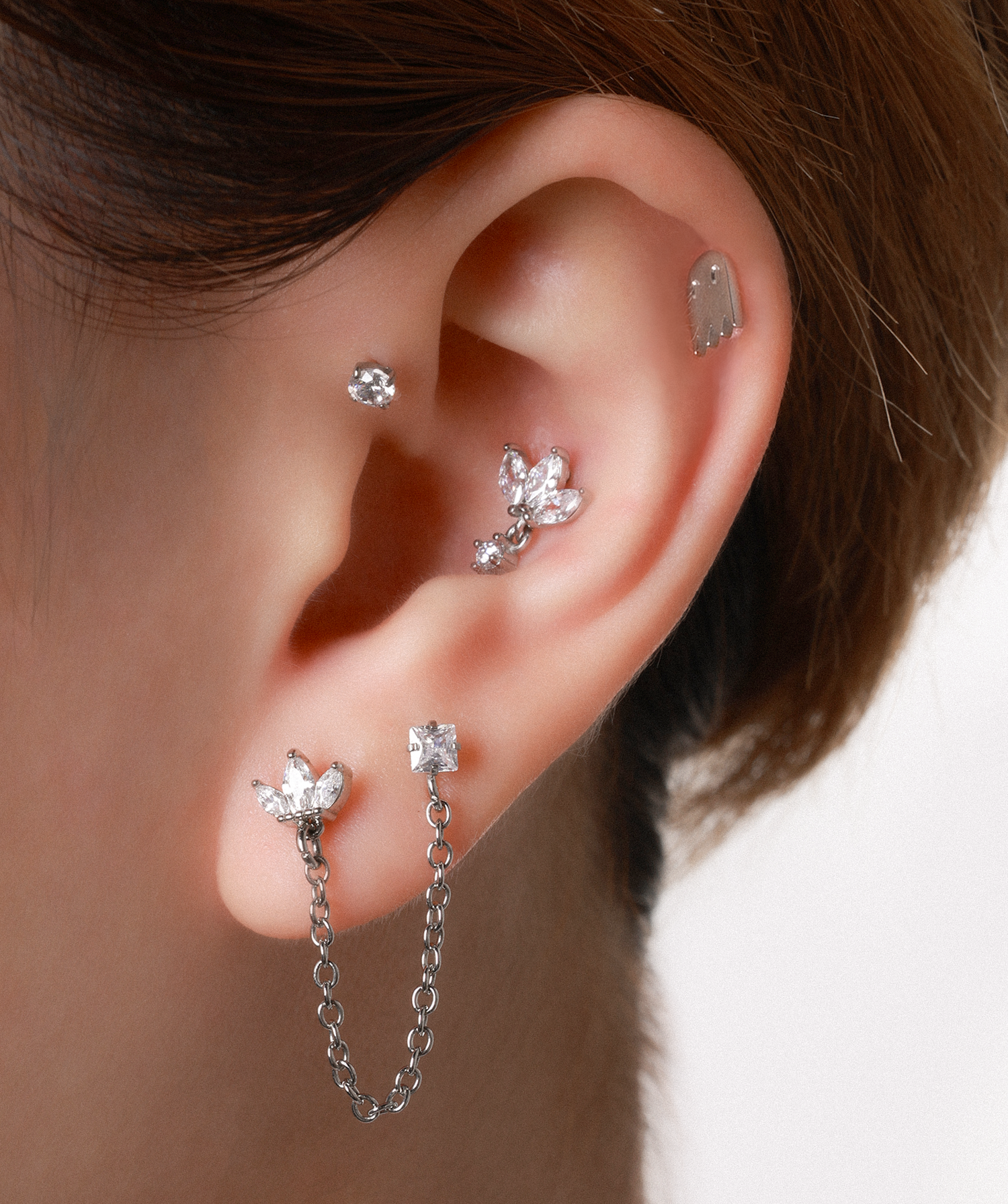 Titanium Ghost Stud - OumoJewelry
