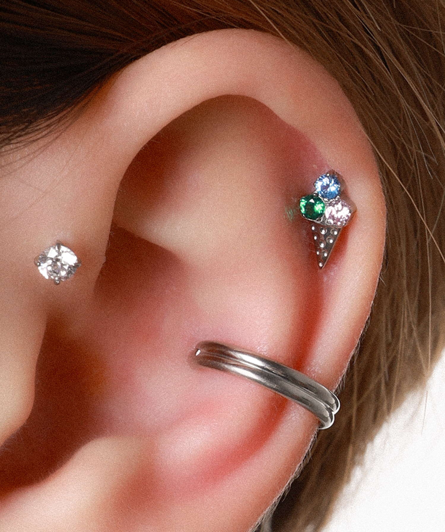 Titanium Ice Cream Stud - OumoJewelry