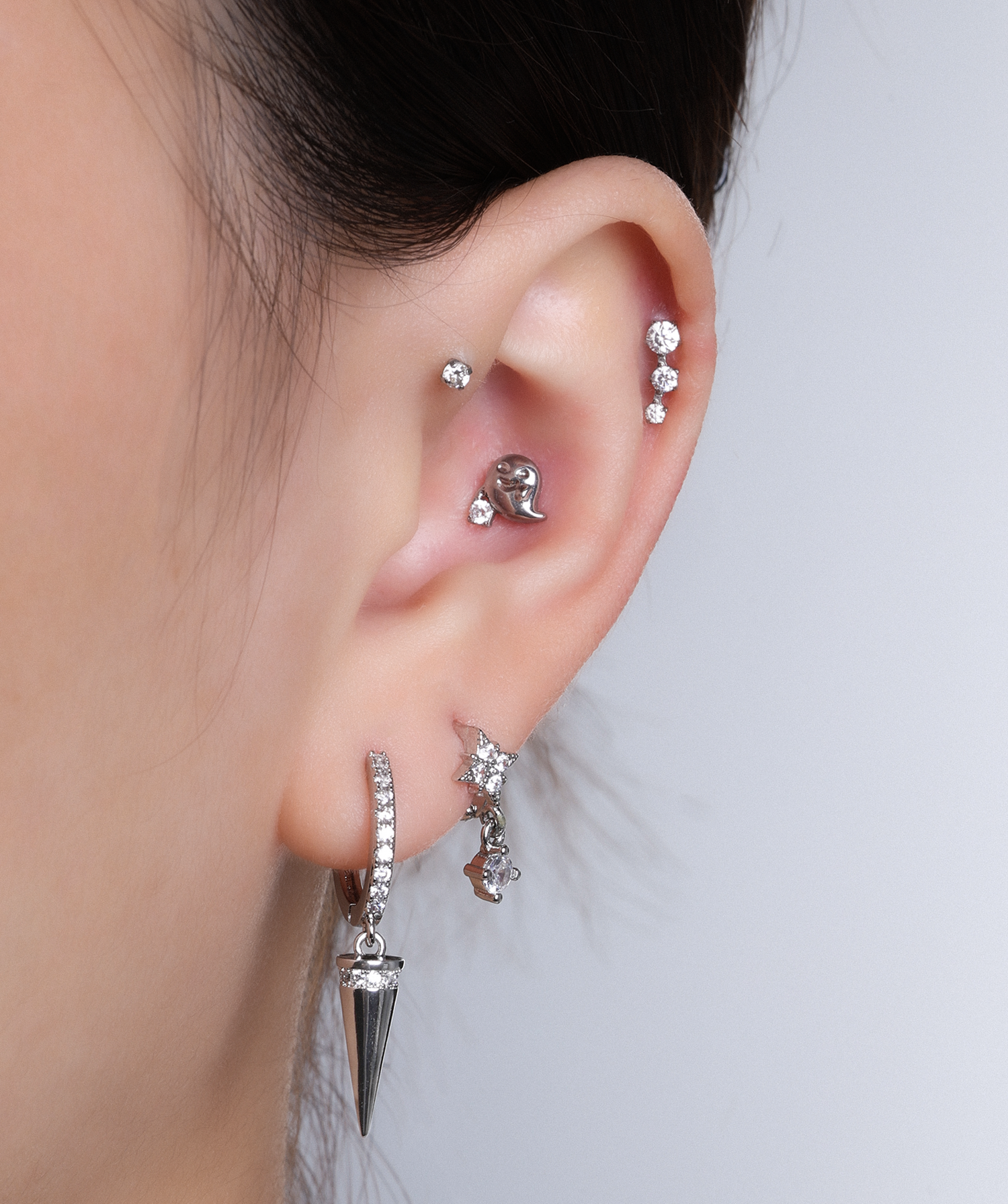 Spike Dangle Hoop - OumoJewelry