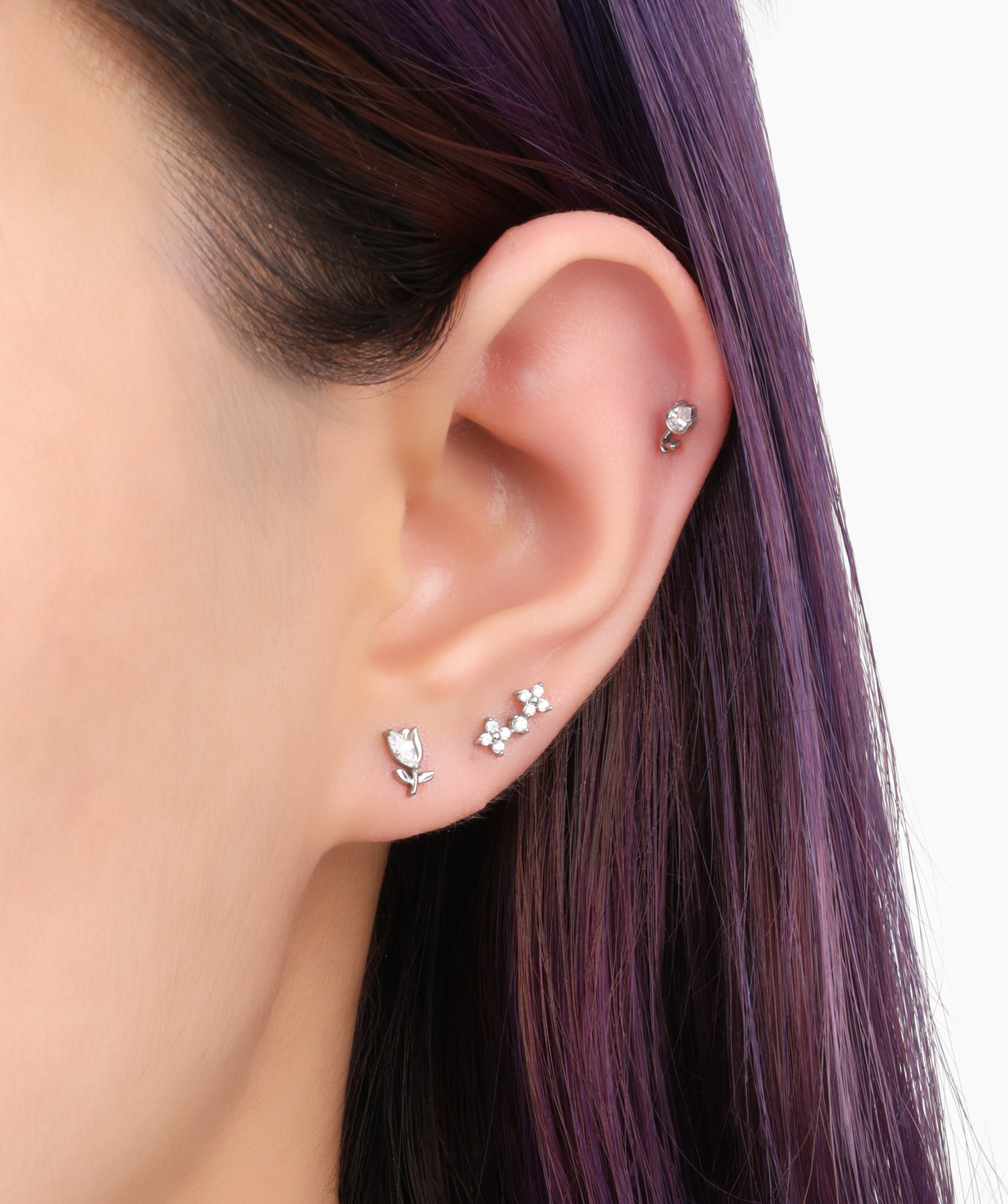 Titanium Velda Stud - OumoJewelry