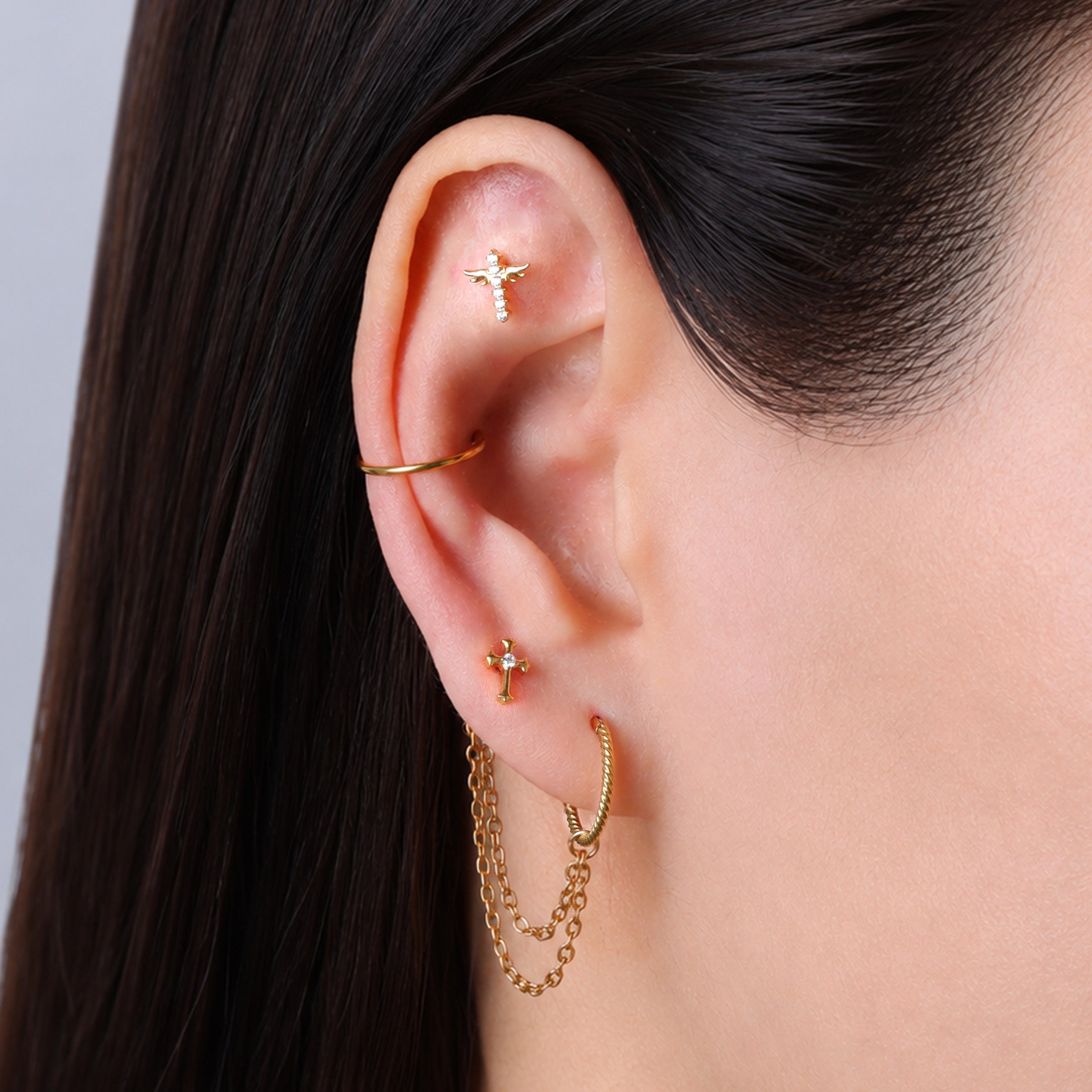 Titanium Lunet Stud