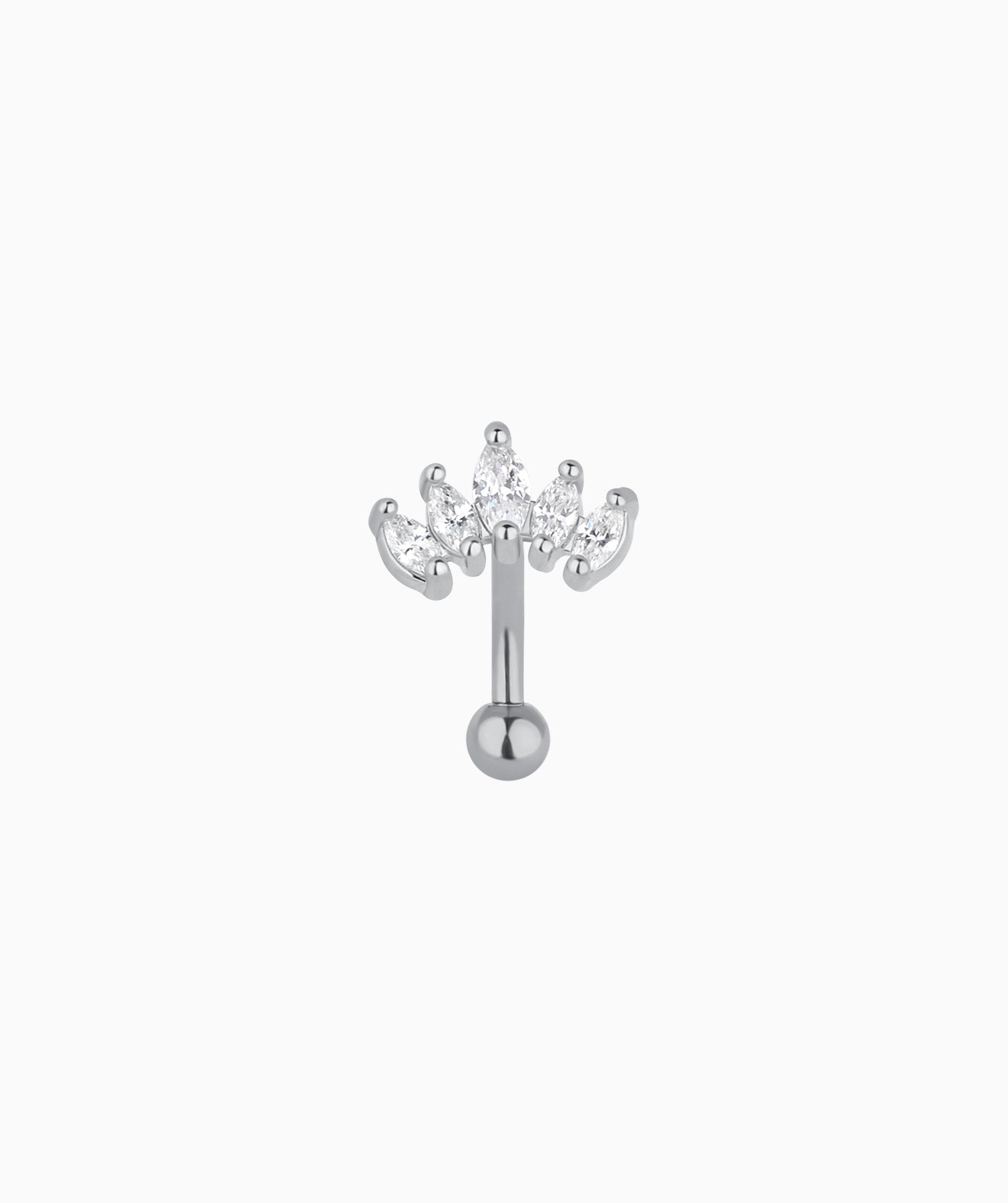 Marquise Crown Curve Barbell - OumoJewelry