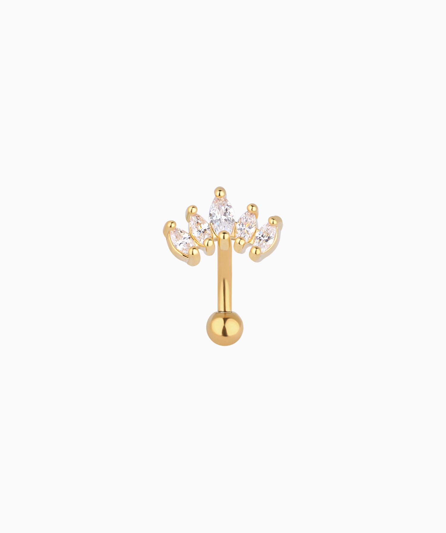 Marquise Crown Curve Barbell - OumoJewelry