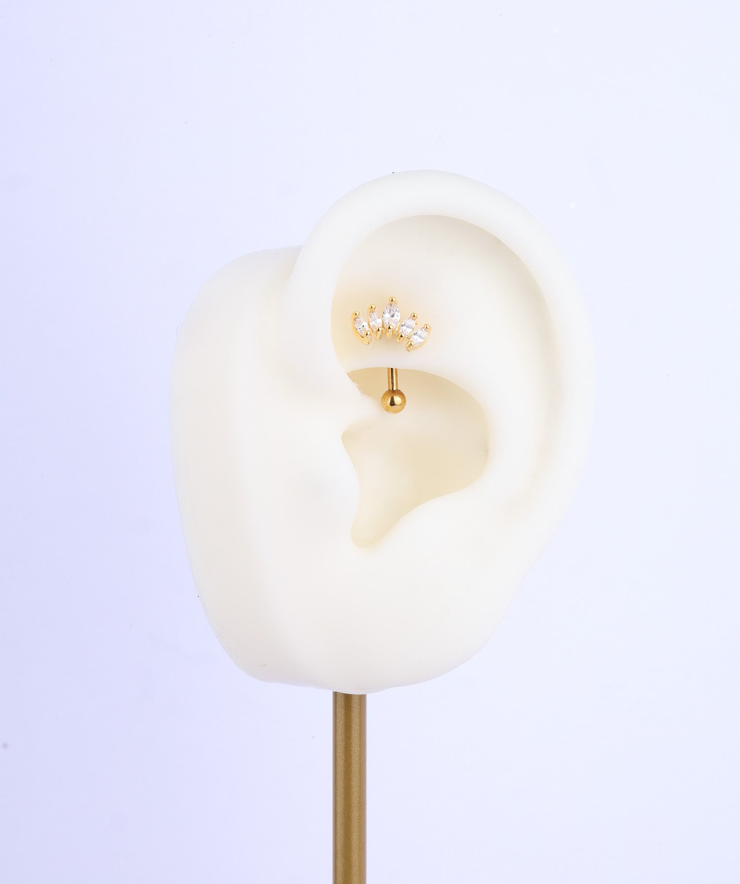 Marquise Crown Curve Barbell - OumoJewelry