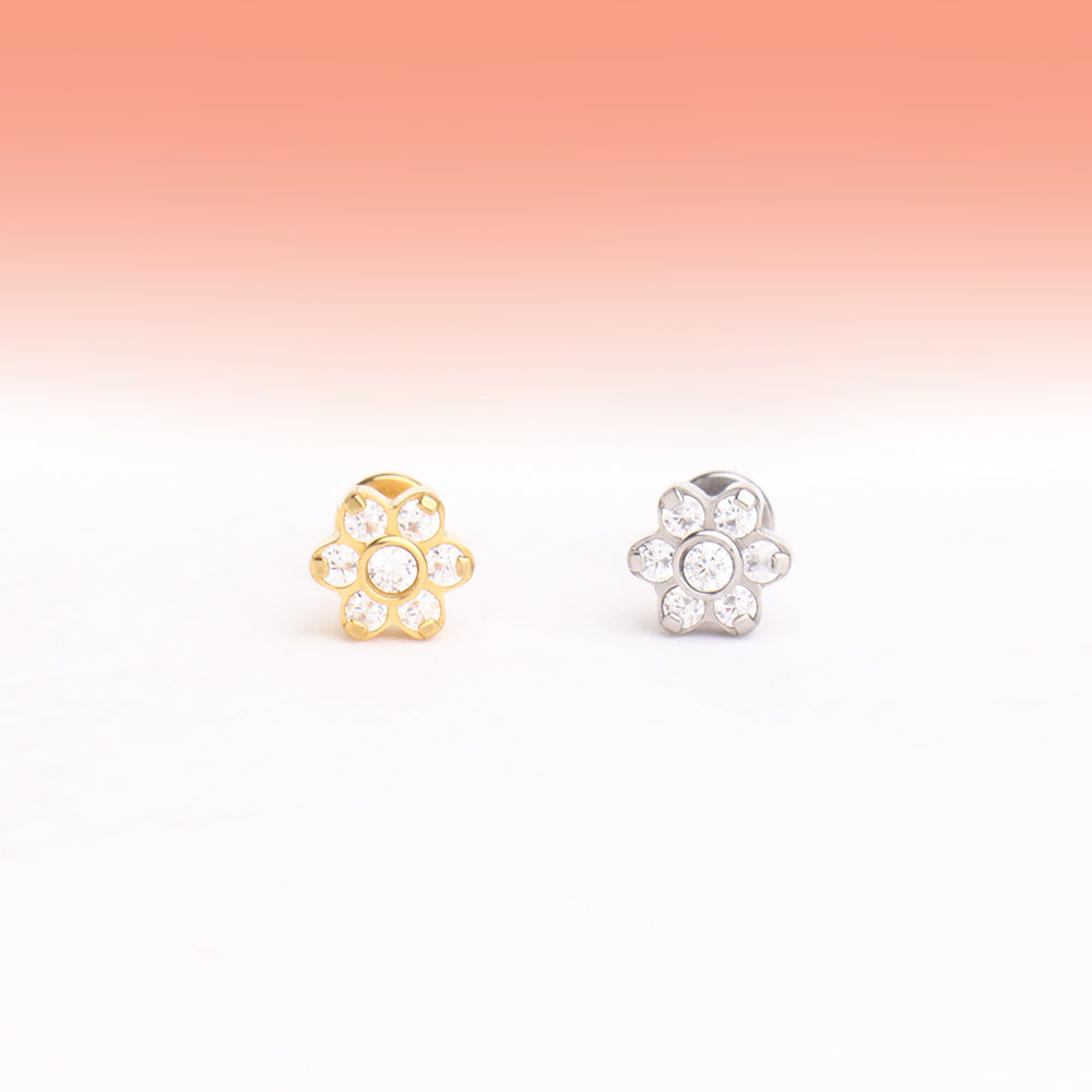 Gem Flower Stud - OhmoJewelry
