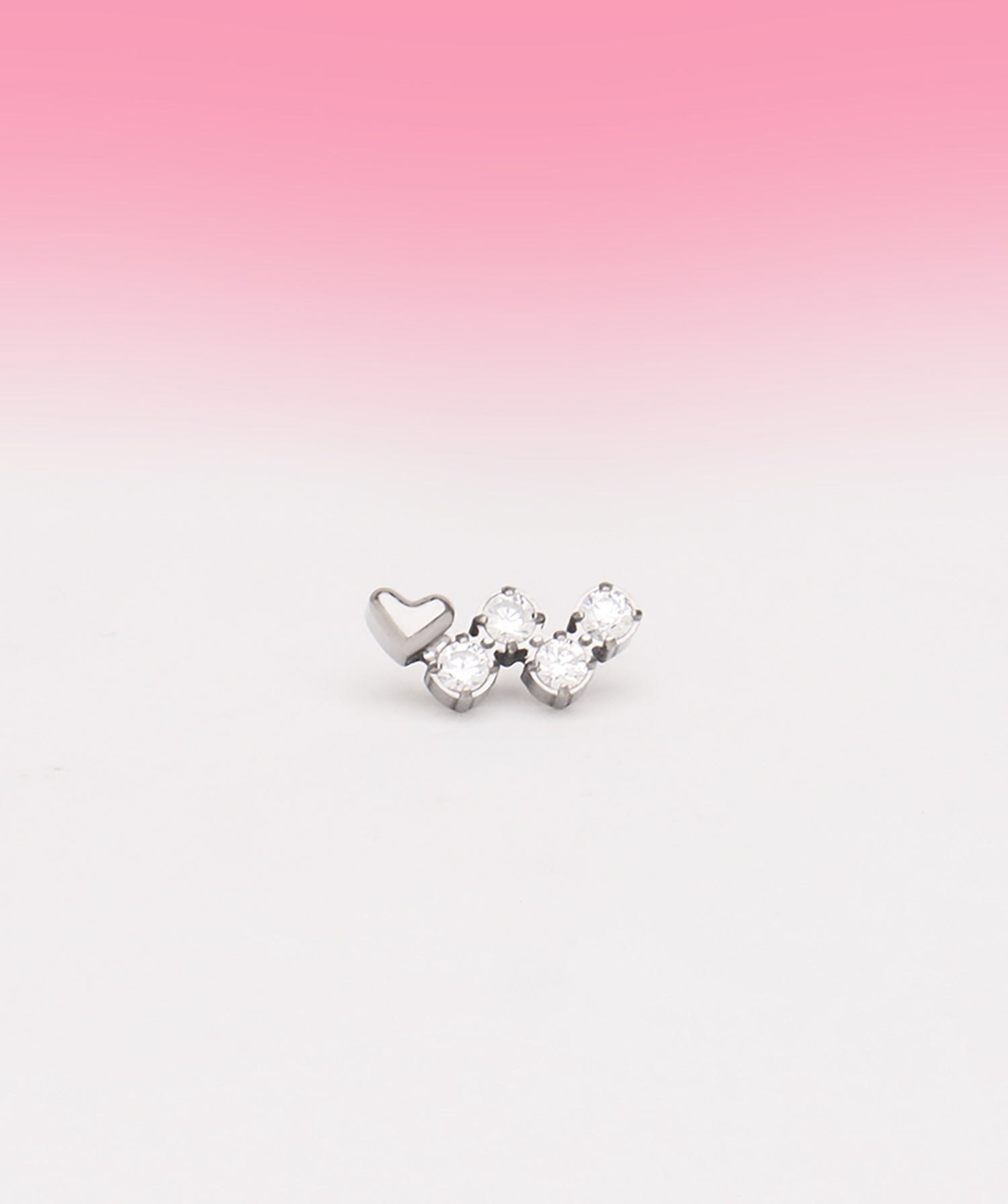 Titanium Love W Flatback Stud - OumoJewelry