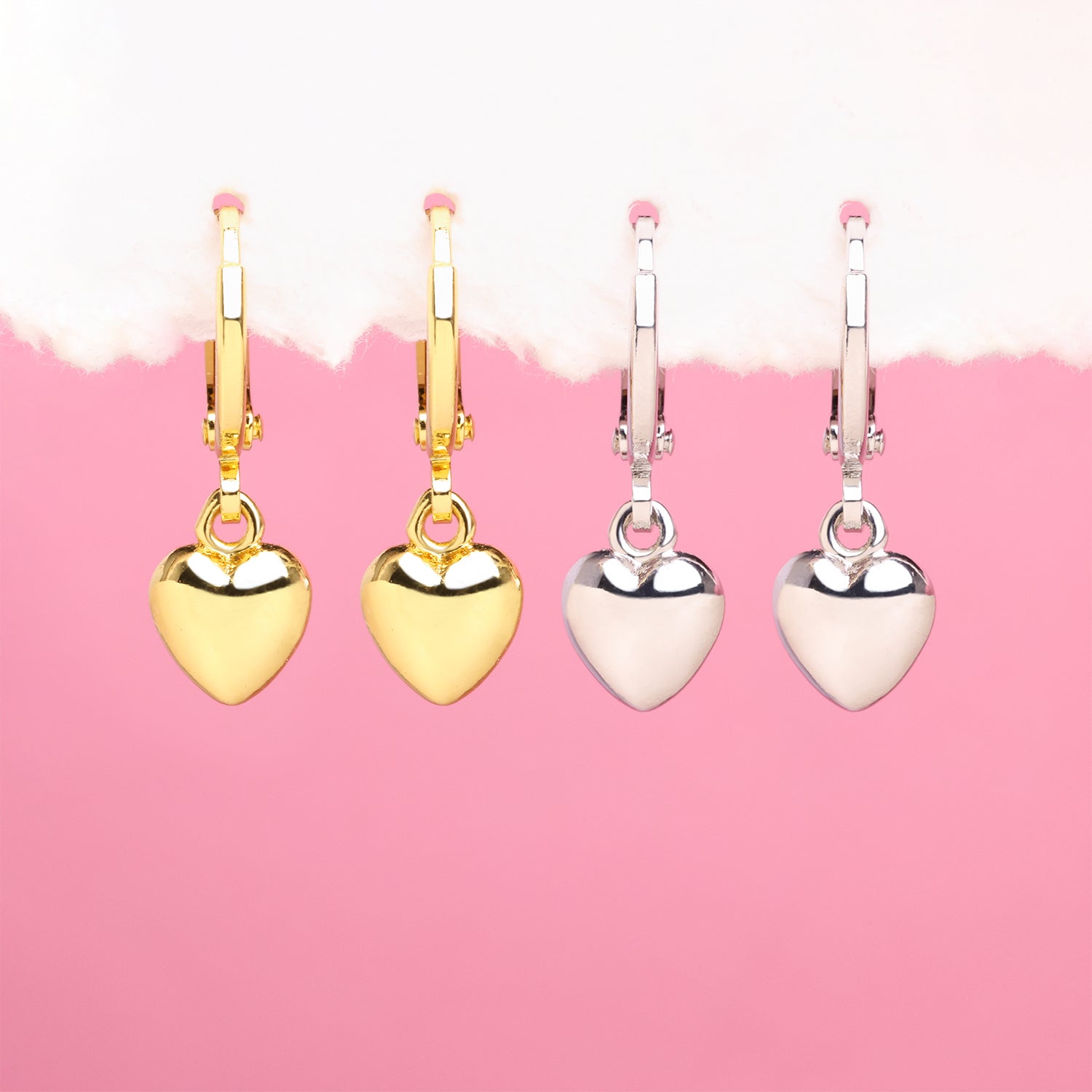 Puffed Love Drop Earrings - Brass - Oumo Jewelry