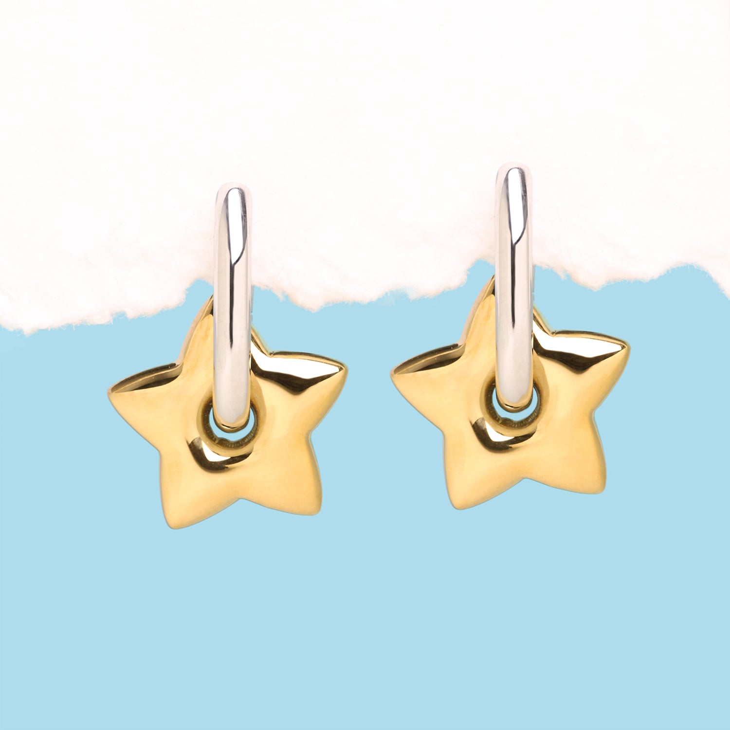 U-Shaped Star Drops - Stainless Steel - Oumo Jewelry