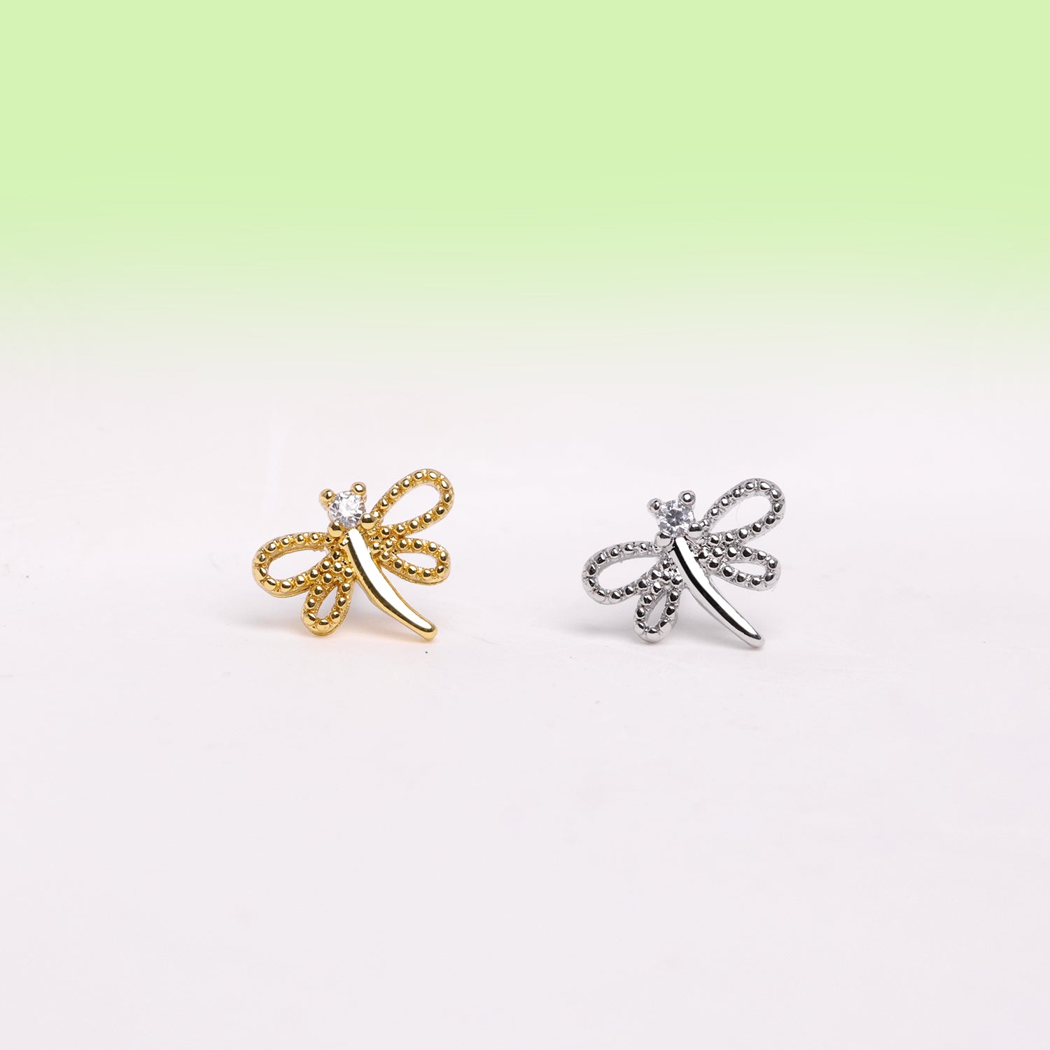 Fun Dragonfly Stud - Stainless Steel - Upper Lobe, Helix - Oumo Jewelry