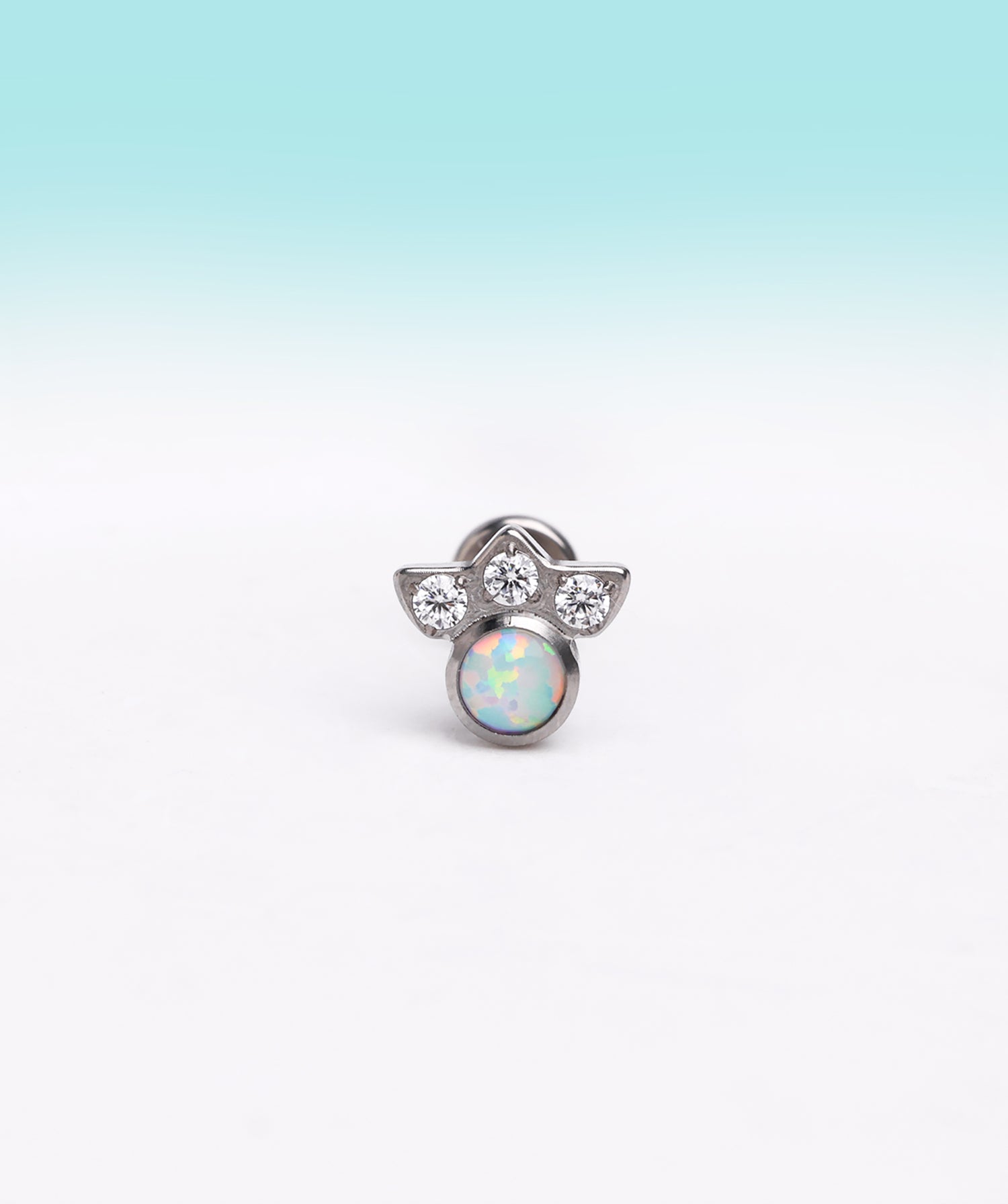 Titanium Opal Paw Print Flatback Stud - OumoJewelry