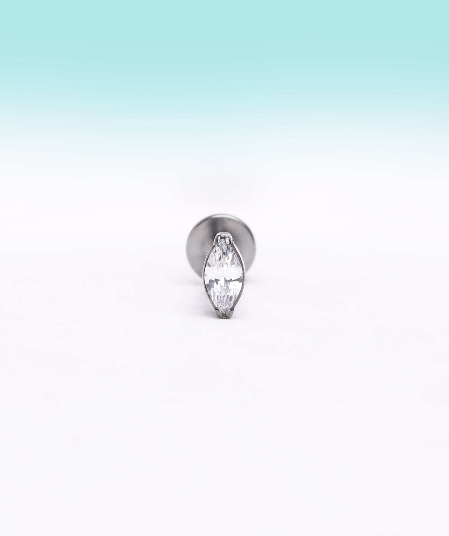 Titanium Marquise Flatback Stud - OumoJewelry