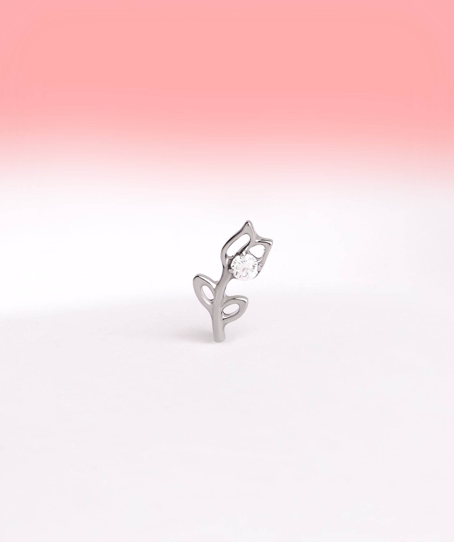 Titanium Rose Flower Flatback Stud - OumoJewelry