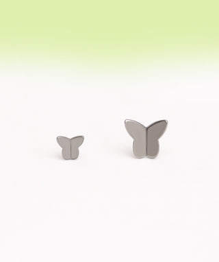 Titanium Simple Butterfly Flatback Stud - OumoJewelry