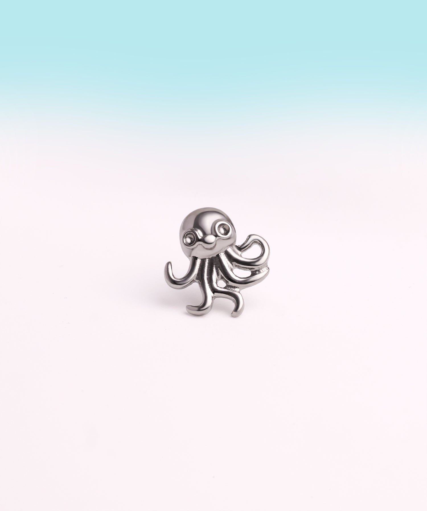 Titanium Octopus Flatback Stud - OumoJewelry