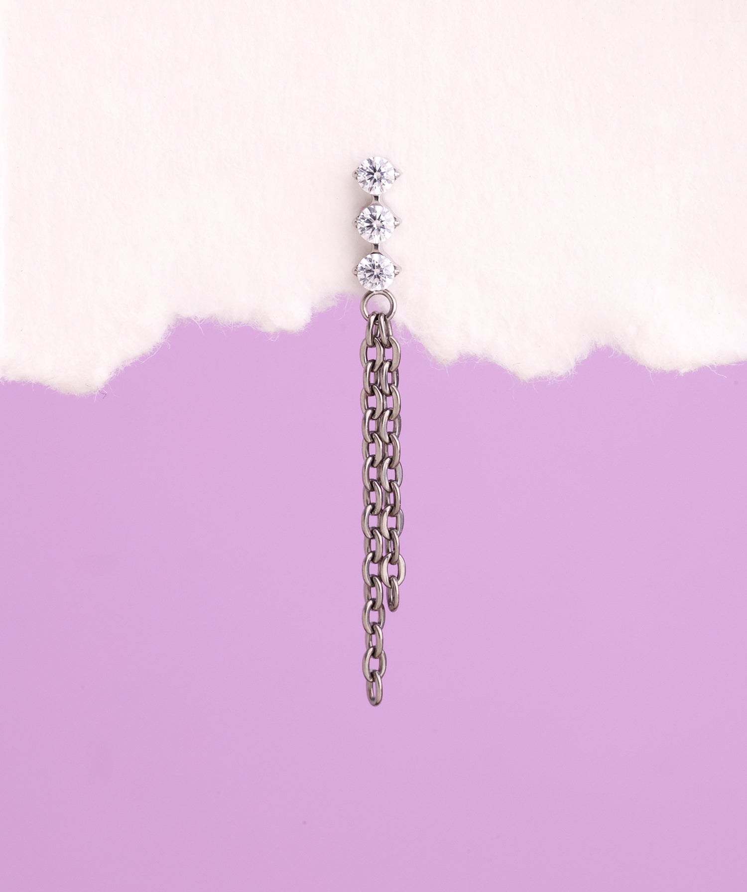 Titanium Gemstone Chain Flatback Drop - OumoJewelry