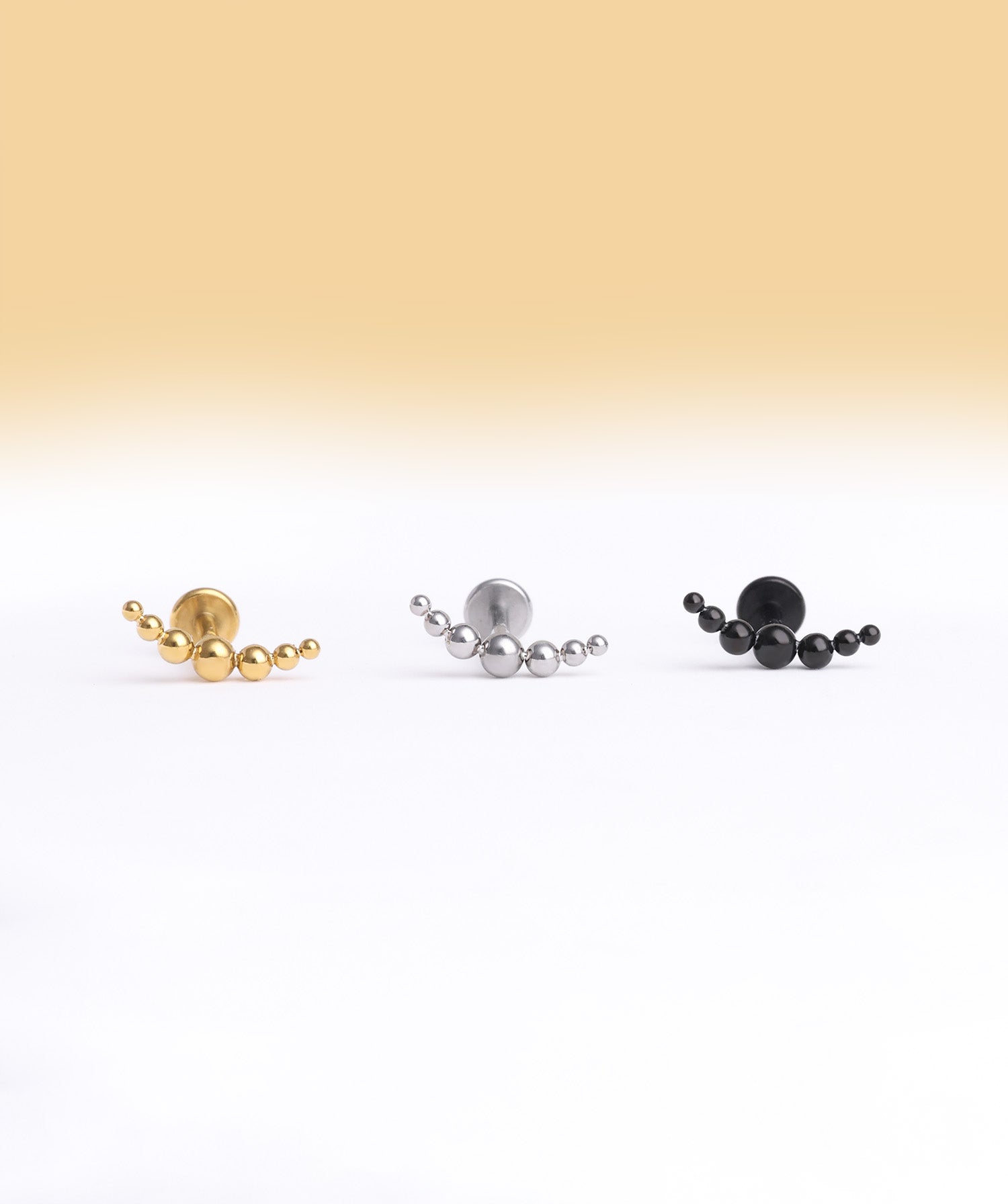 Curved Ball Flatback Stud - OumoJewelry