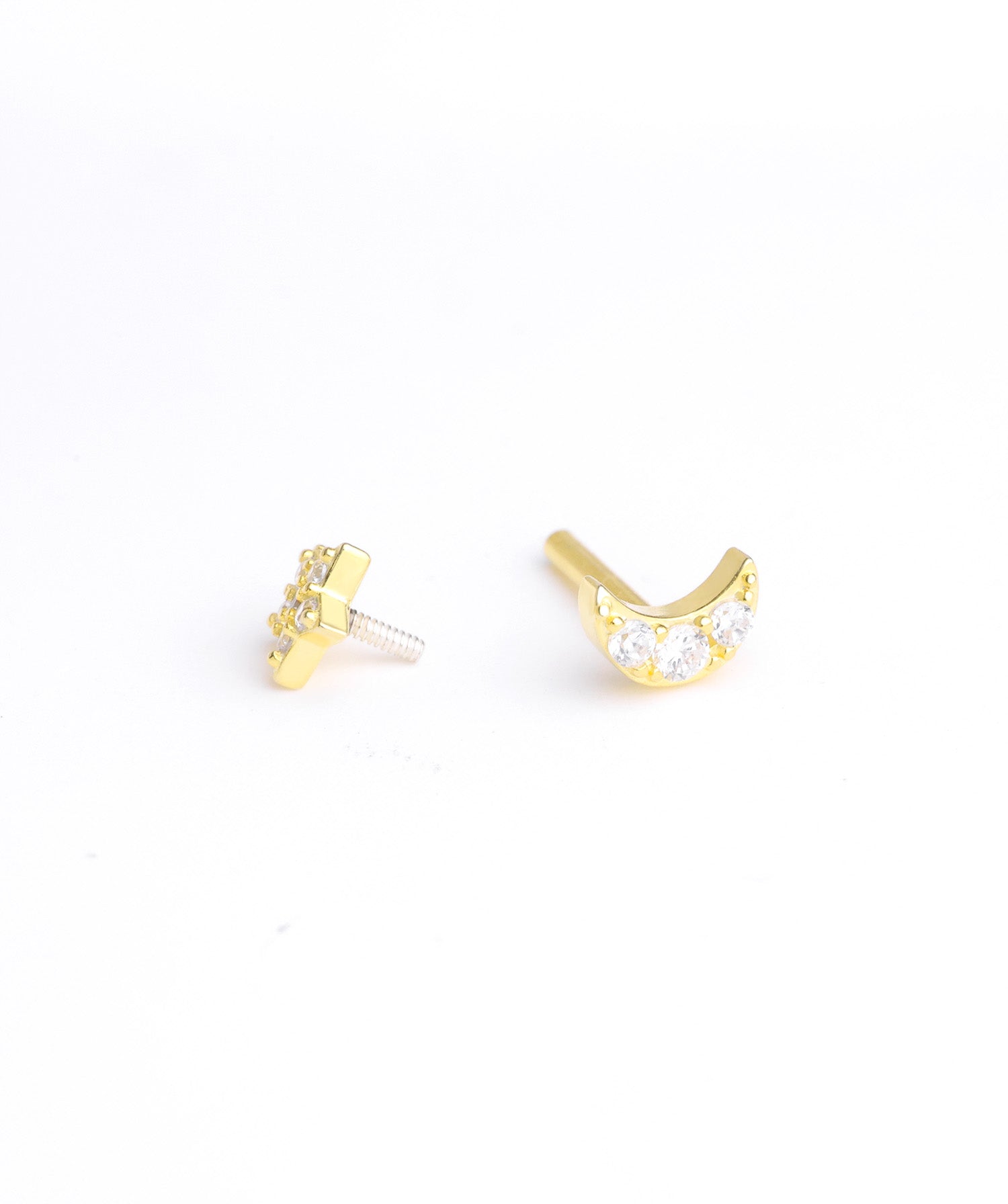 Moon Star Reversible Flatback Stud - OumoJewelry