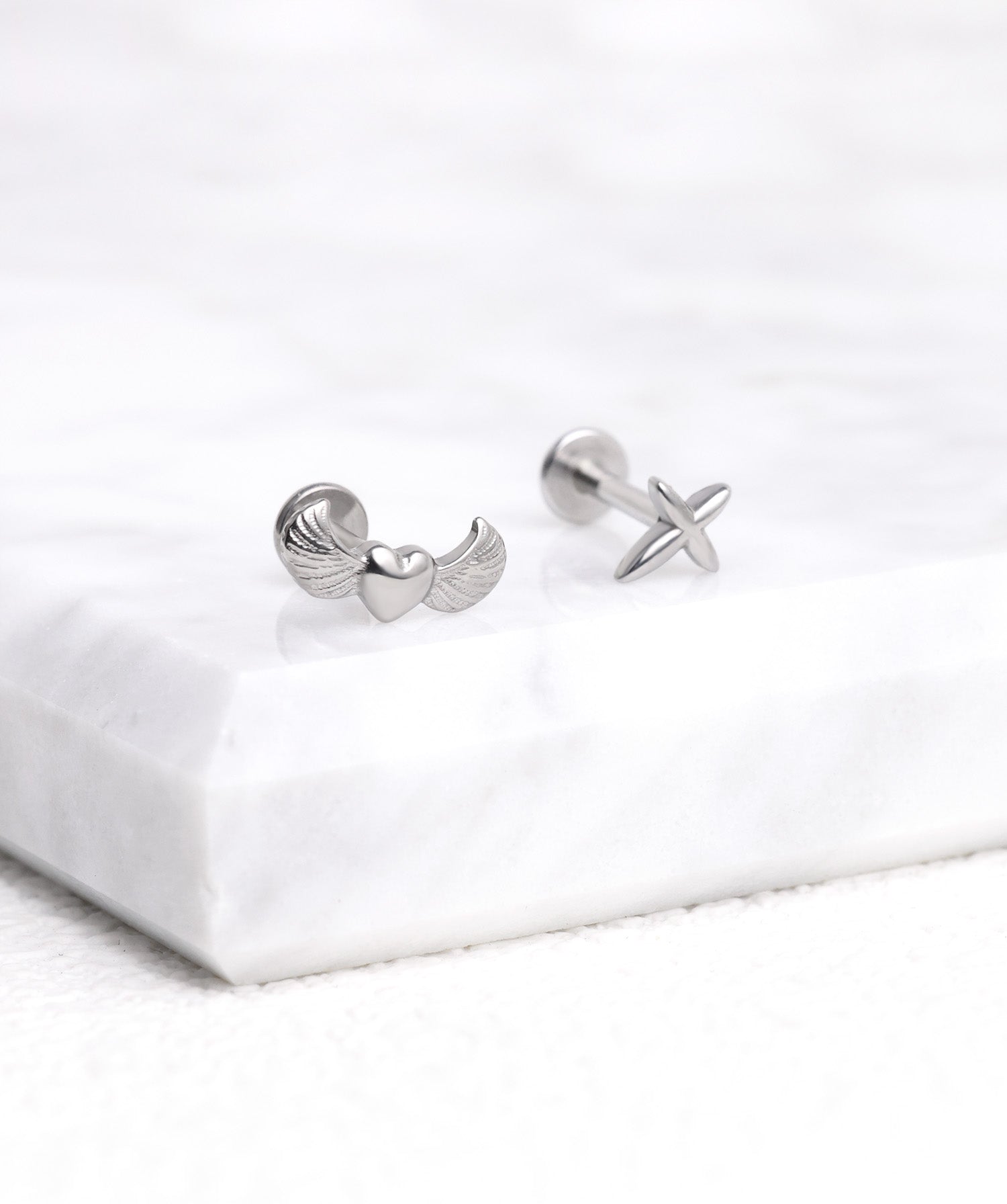 Petite Cross Flatback Stud - OumoJewelry