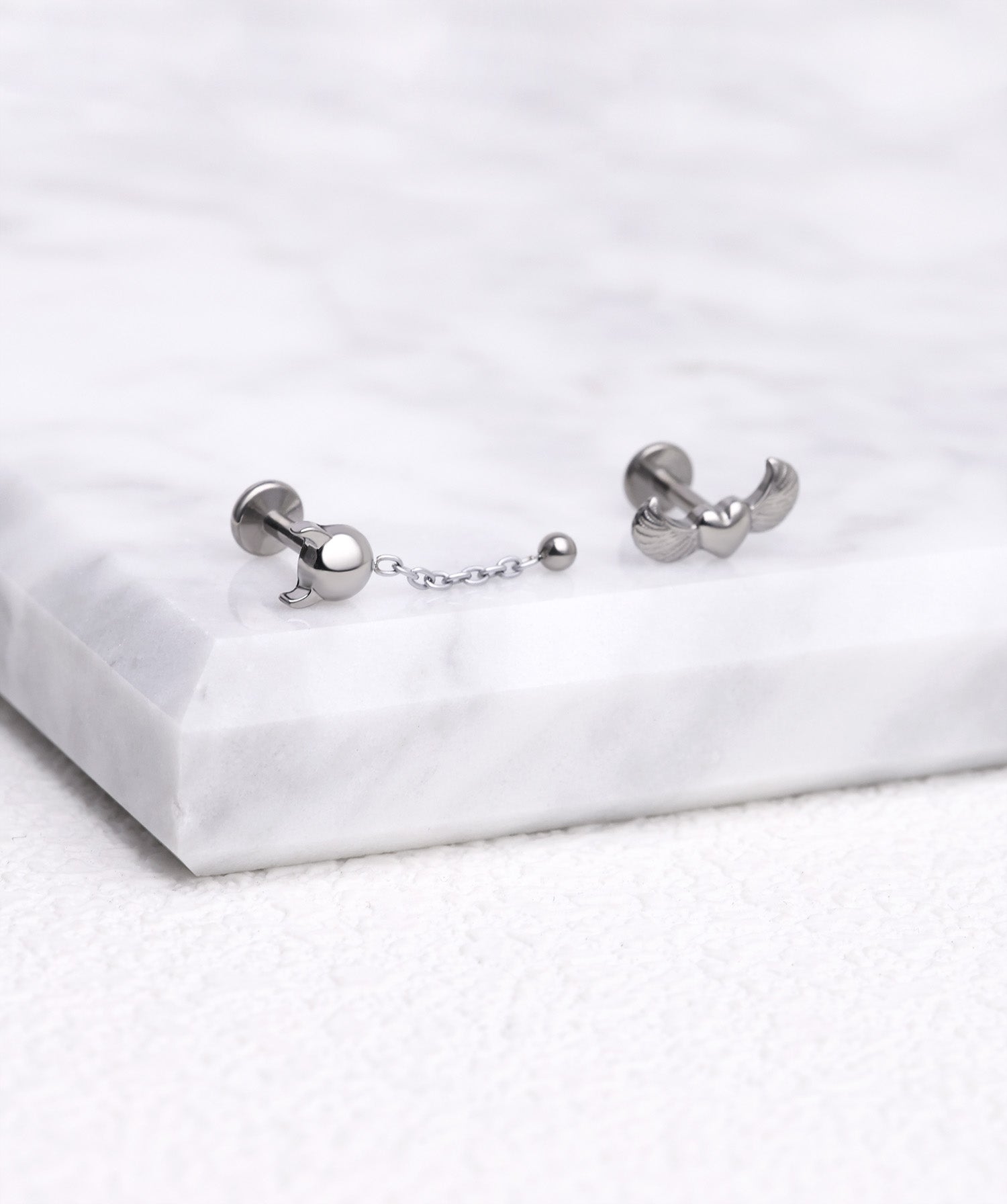 Titanium Little Devil Flatback Drop - OumoJewelry