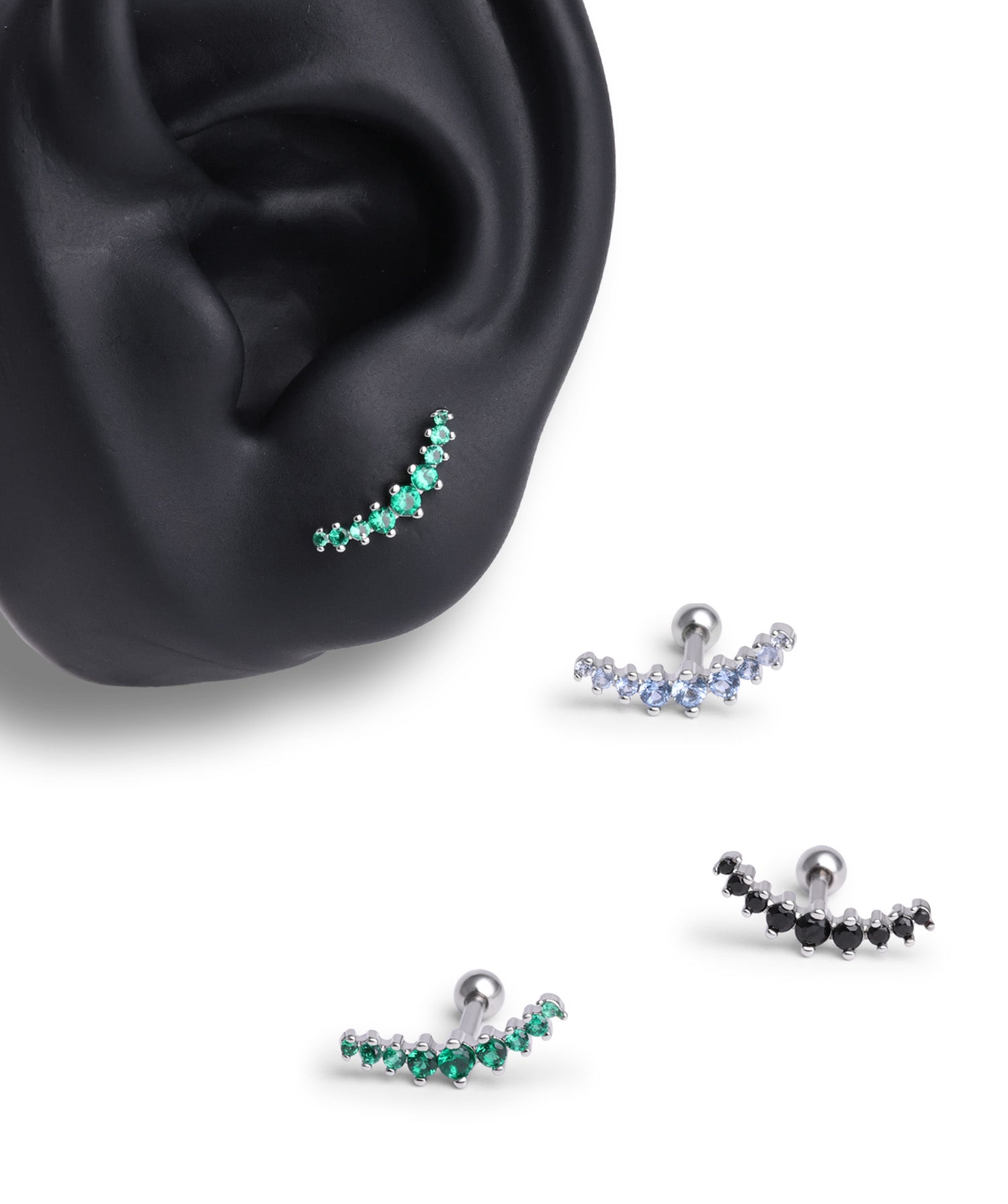 Charm Curved Stud - OumoJewelry